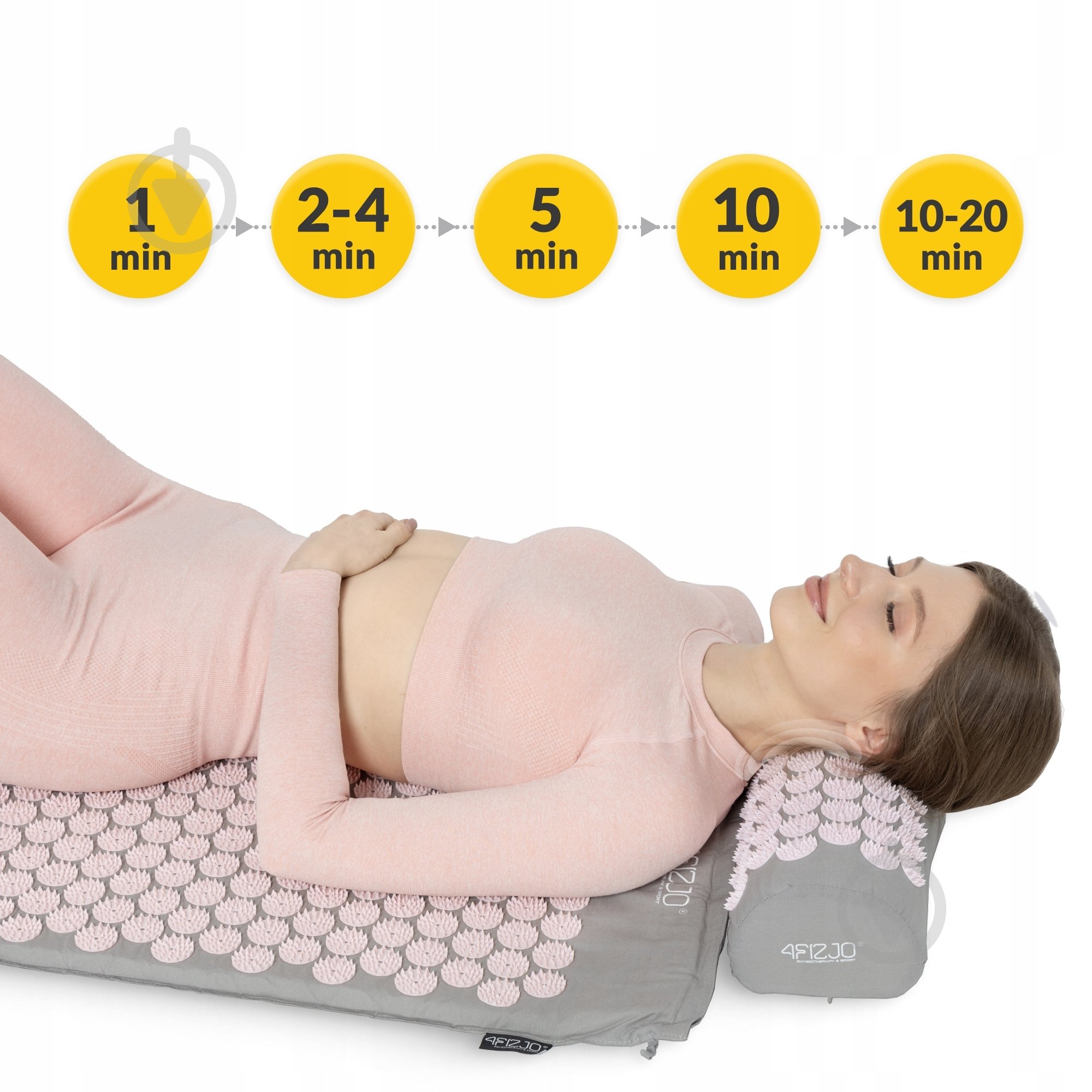 Коврик акупунктурный 4fizjo Classic Mat XL Аппликатор Кузнецова 4FJ0288 Grey/Pink (P-5907739313294) - фото 5