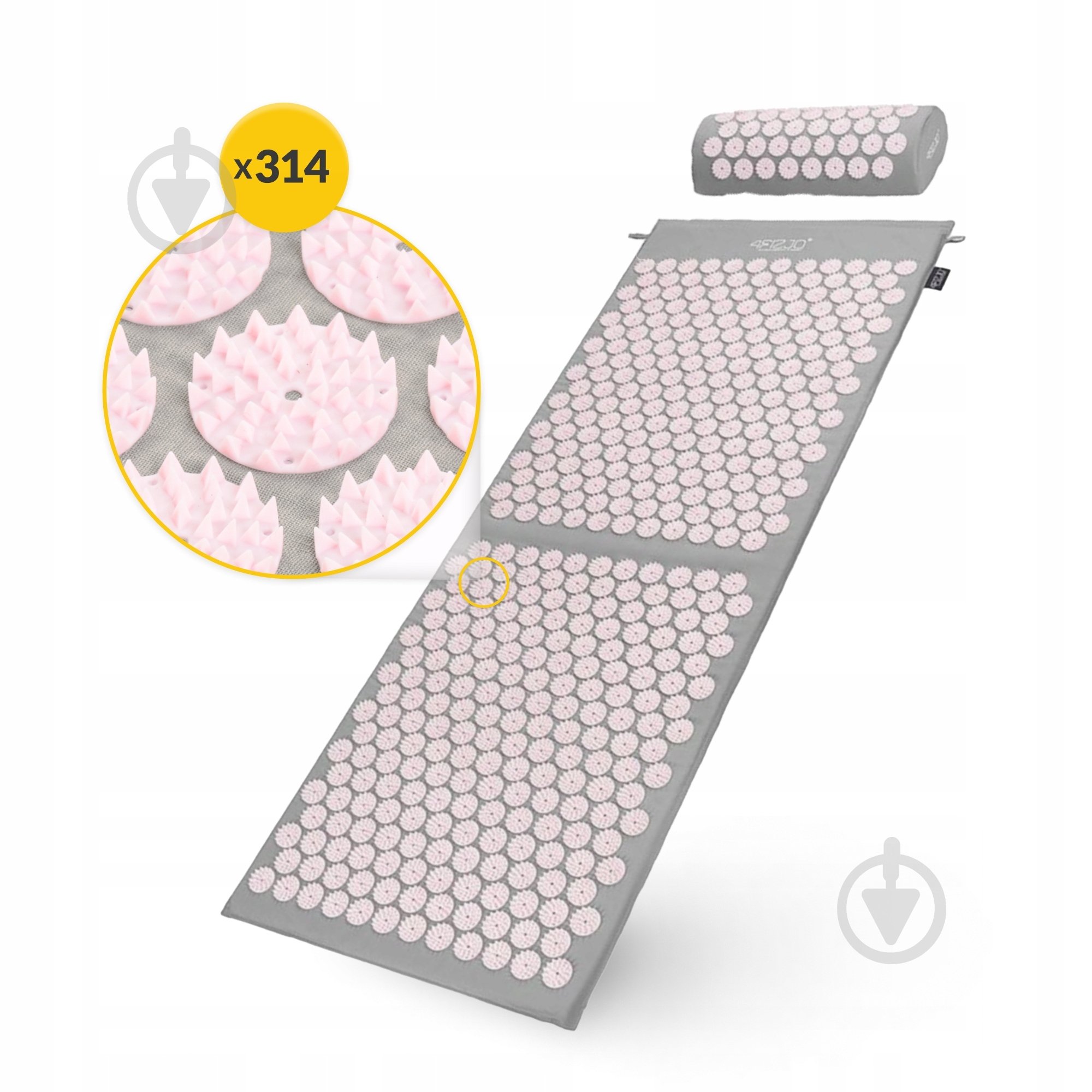 Коврик акупунктурный 4fizjo Classic Mat XL Аппликатор Кузнецова 4FJ0288 Grey/Pink (P-5907739313294) - фото 2