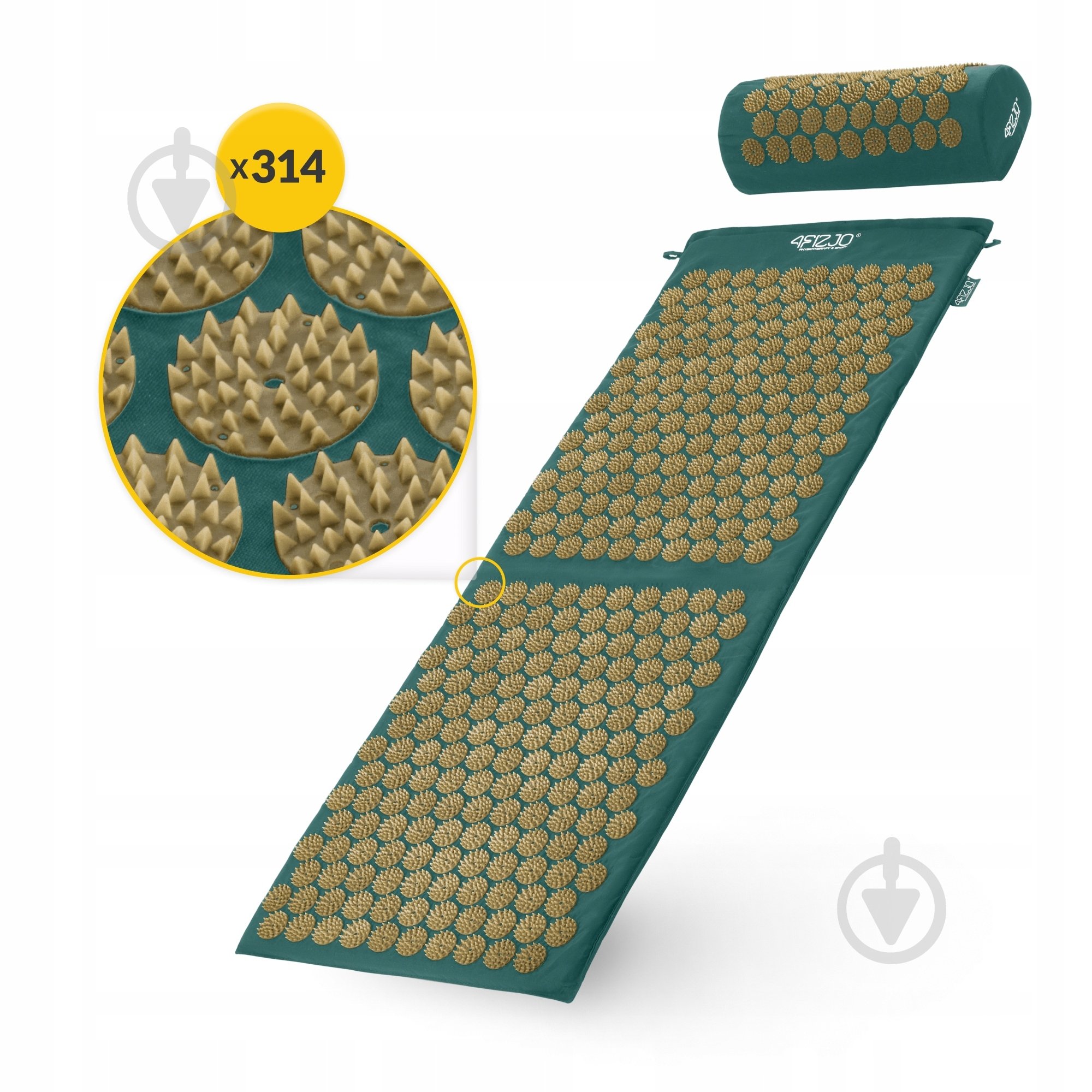 Коврик акупунктурный 4fizjo Classic Mat XL Аппликатор Кузнецова 4FJ0289 Navy Green/Gold (P-5907739313317) - фото 5