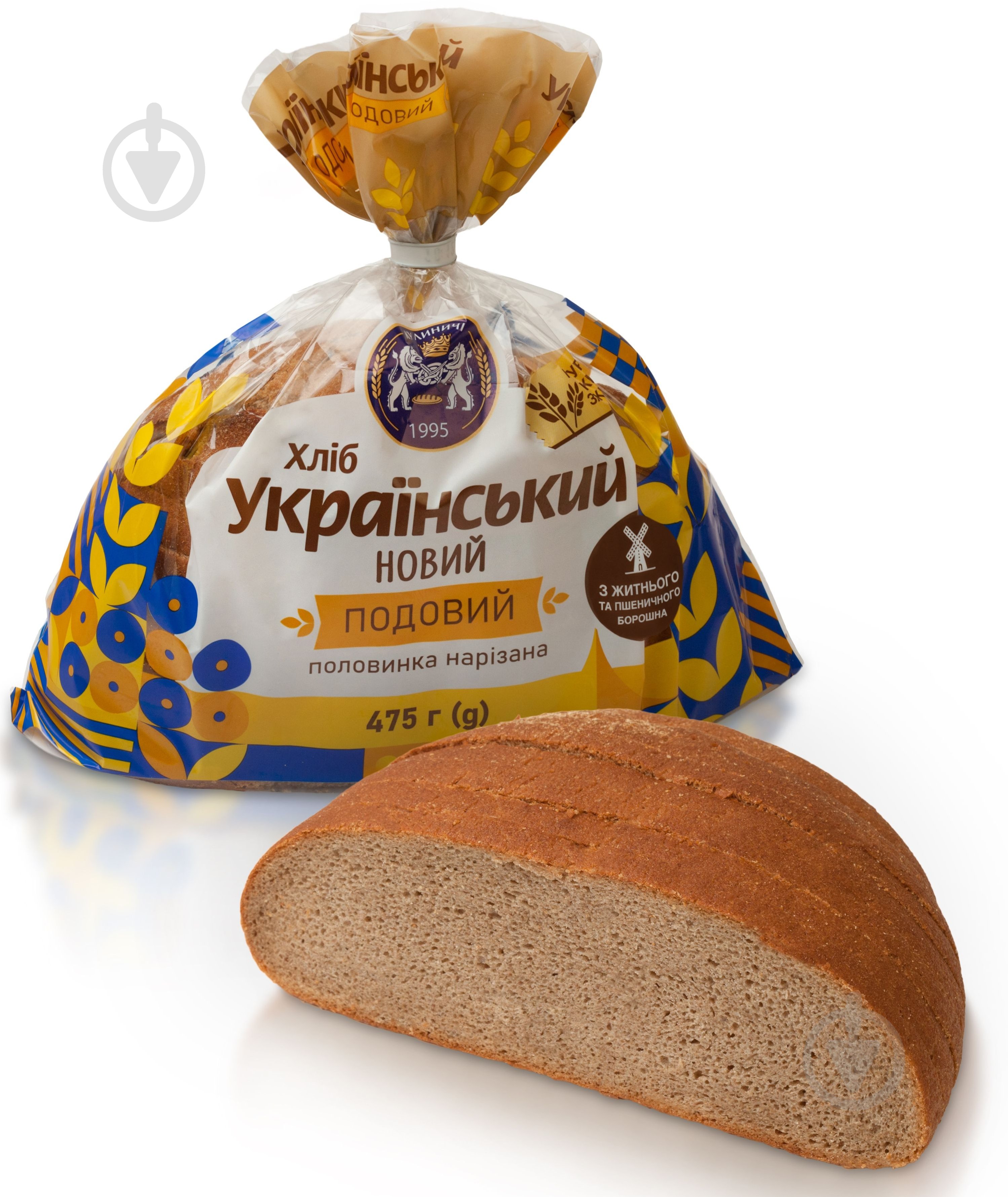 Хлеб Кулиничі Украинский новый (половинка нарезанная) 475 г - фото 1