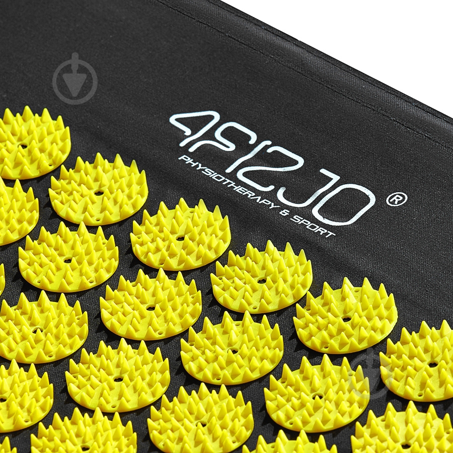 Килимок акупунктурний 4fizjo з валиком Classic Mat XL Аплікатор Кузнєцова 4FJ0087 Black/Yellow - фото 3