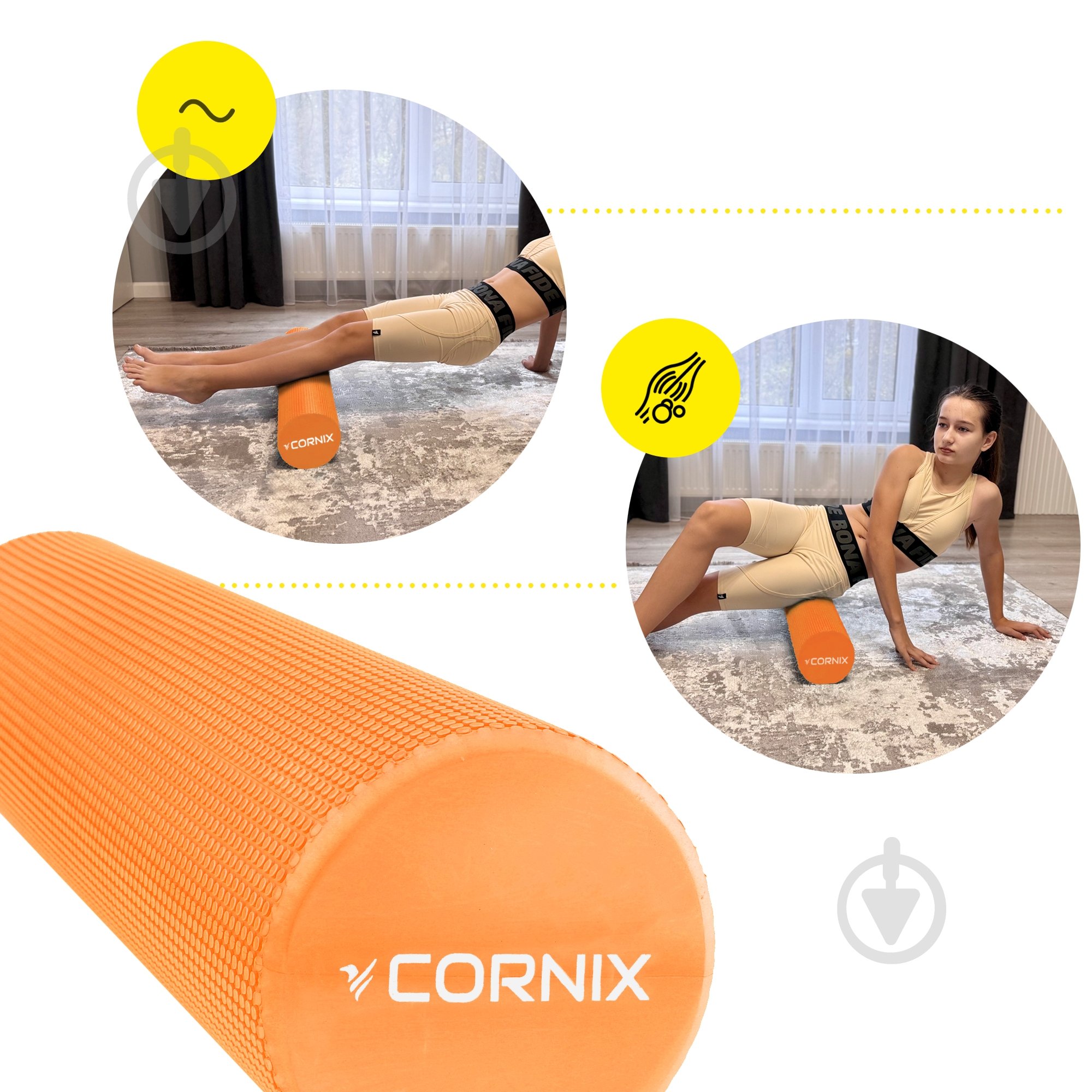 Массажный ролик Cornix EVA+ 60x15 см XR-0307 Orange - фото 8 Массажный ролик Cornix EVA+ 60x15 см XR-0307 Orange - фото 8