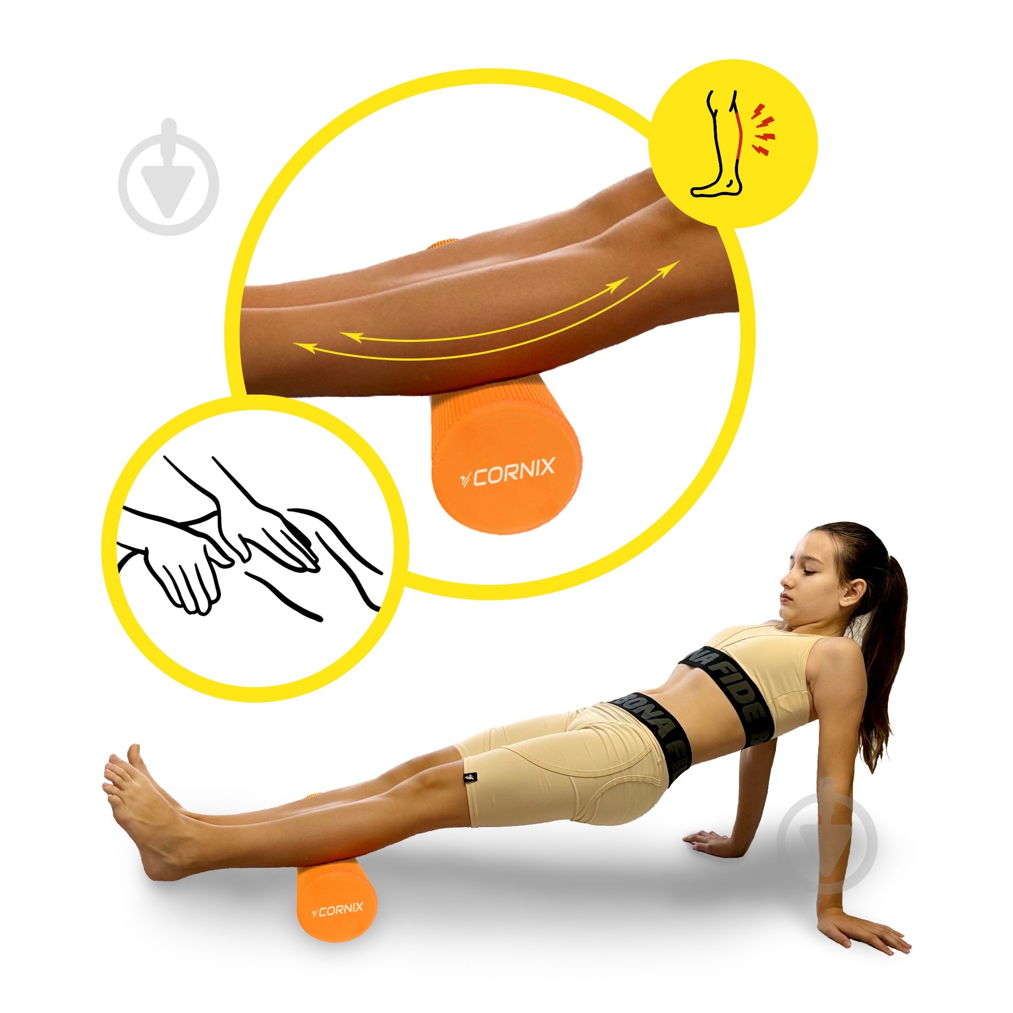 Массажный ролик Cornix EVA+ 60x15 см XR-0307 Orange - фото 9 Массажный ролик Cornix EVA+ 60x15 см XR-0307 Orange - фото 9
