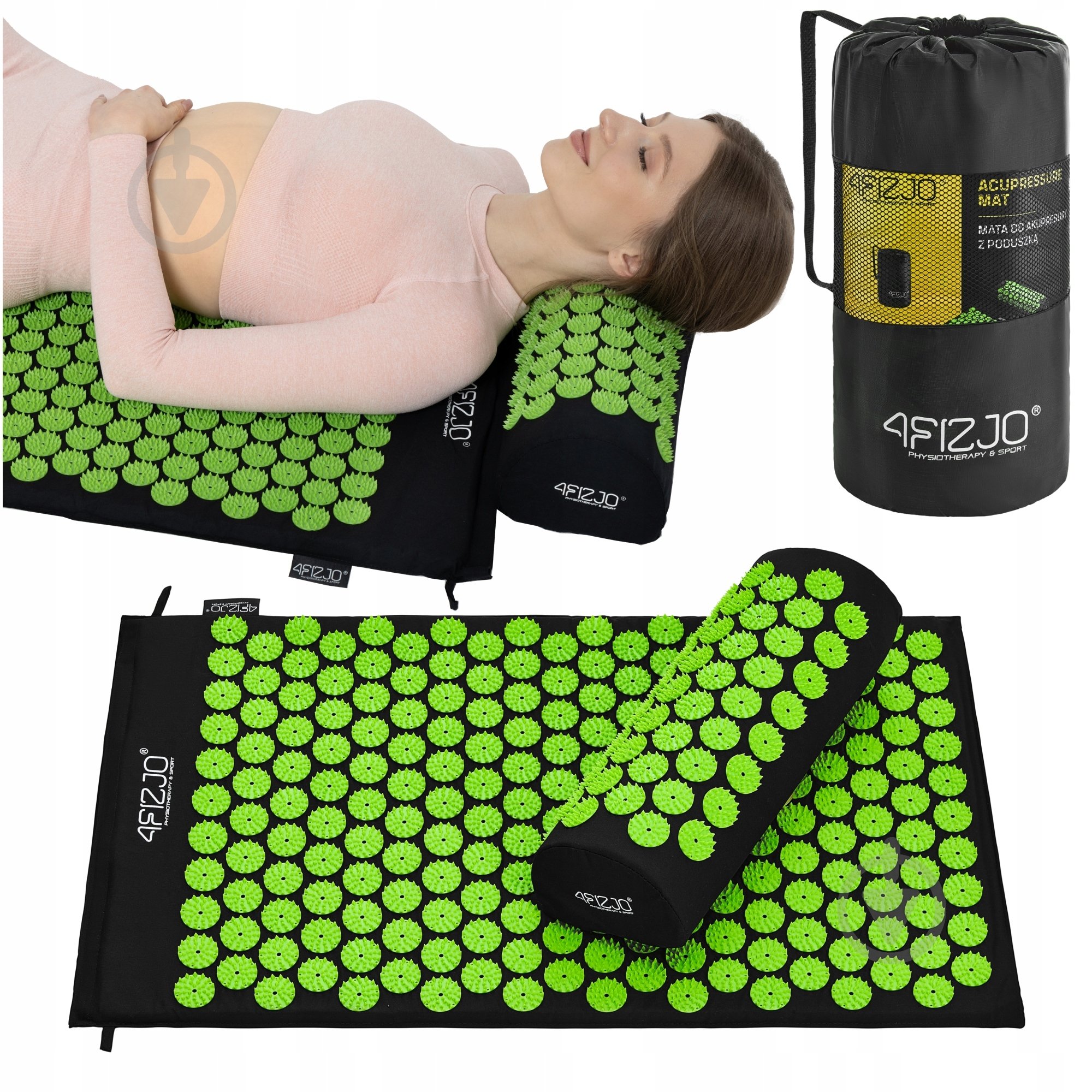 Коврик акупунктурный 4fizjo Classic Mat Аппликатор Кузнецова 4FJ0043 Black/Green (P-5907222931745) - фото 1