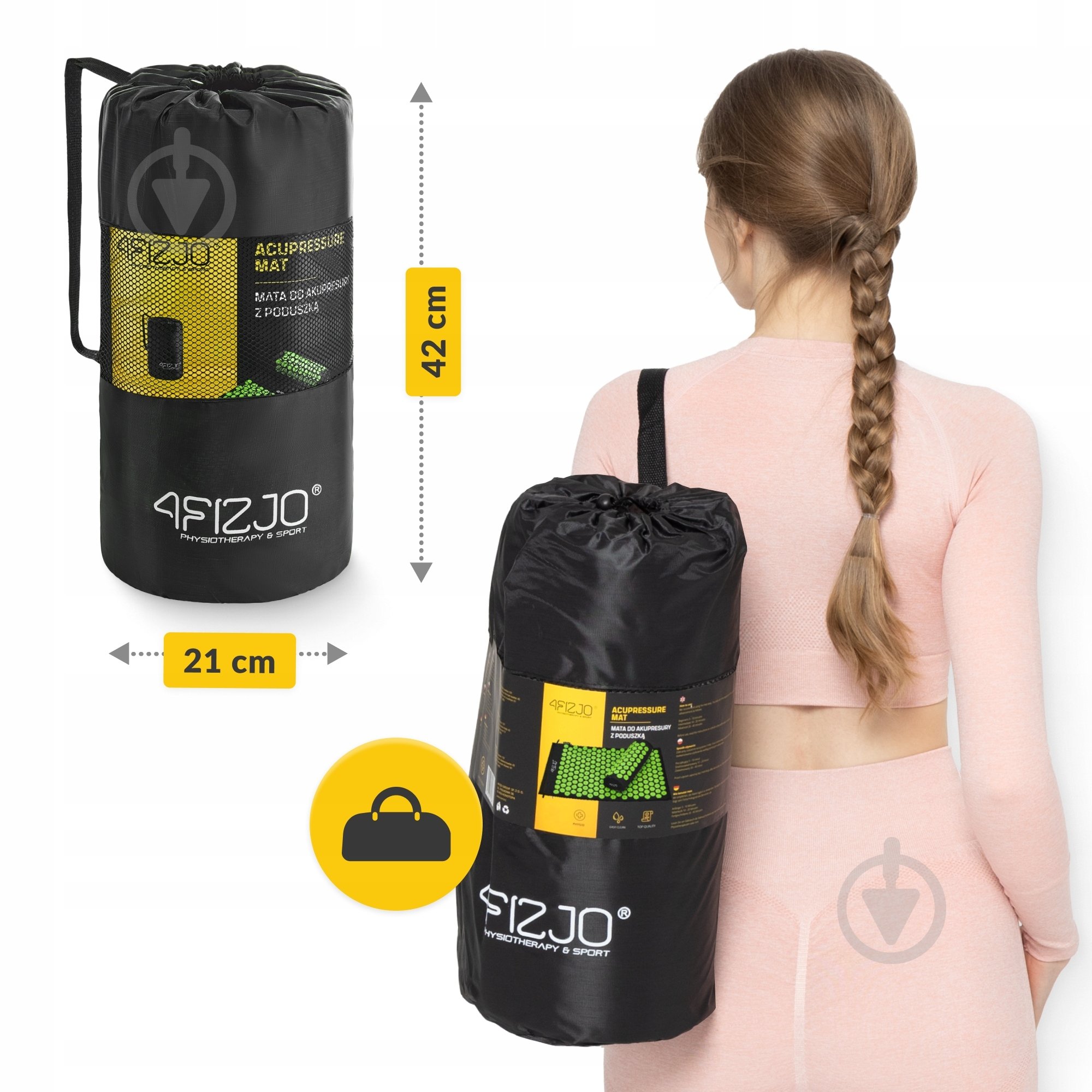 Коврик акупунктурный 4fizjo Classic Mat Аппликатор Кузнецова 4FJ0043 Black/Green (P-5907222931745) - фото 2