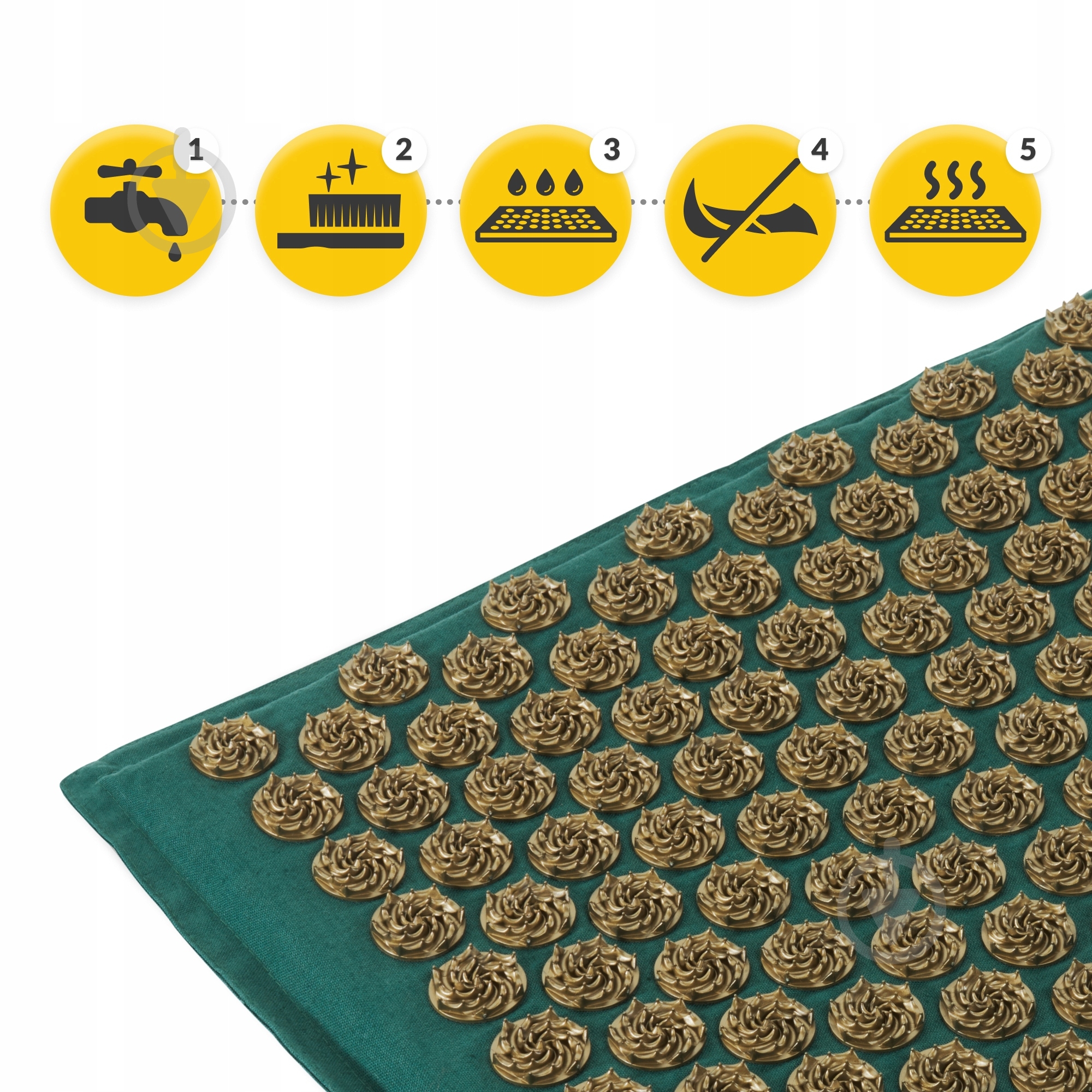 Коврик акупунктурный 4fizjo с подушкой Eco Mat XL Аппликатор Кузнецова 4FJ0290 Navy Green/Gold (P-5907739313614) - фото 12