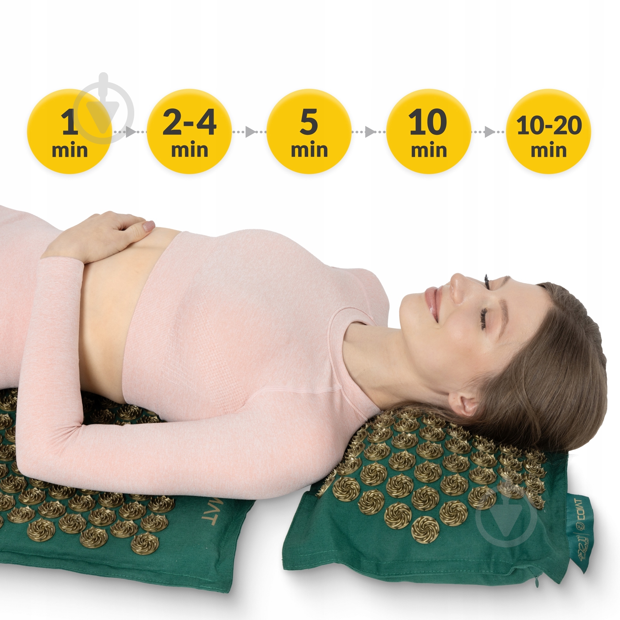 Коврик акупунктурный 4fizjo с подушкой Eco Mat XL Аппликатор Кузнецова 4FJ0290 Navy Green/Gold (P-5907739313614) - фото 10
