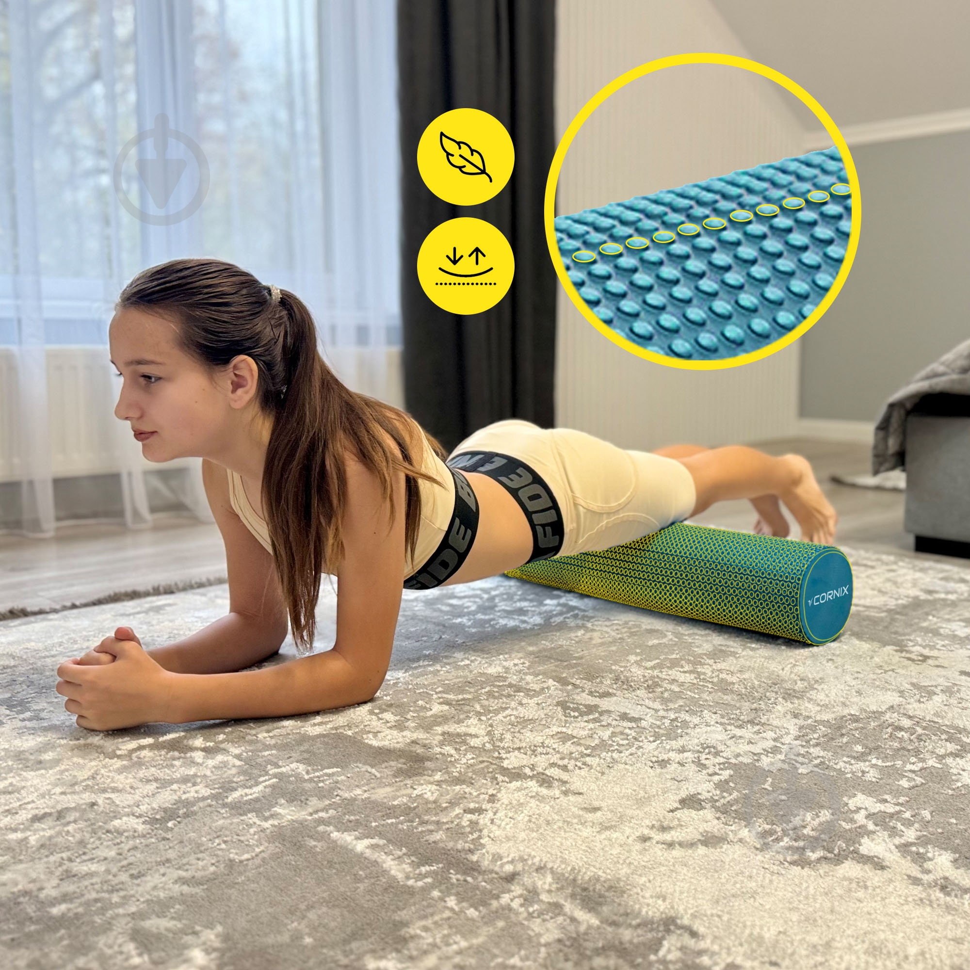 Массажный ролик Cornix EVA+ 90x15 см XR-0316 Blue - фото 12 Массажный ролик Cornix EVA+ 90x15 см XR-0316 Blue - фото 12