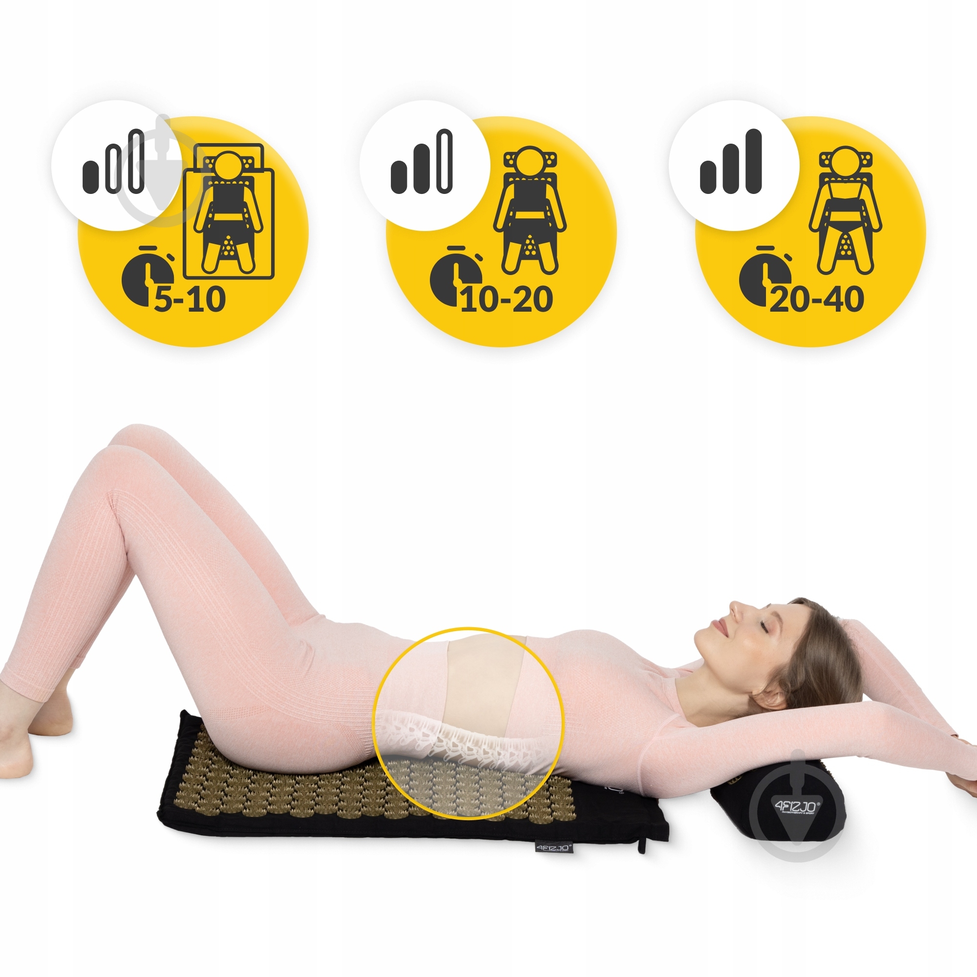 Коврик акупунктурный 4fizjo Classic Mat Аппликатор Кузнецова 4FJ0360 Black/Gold (P-5907739314987) - фото 3
