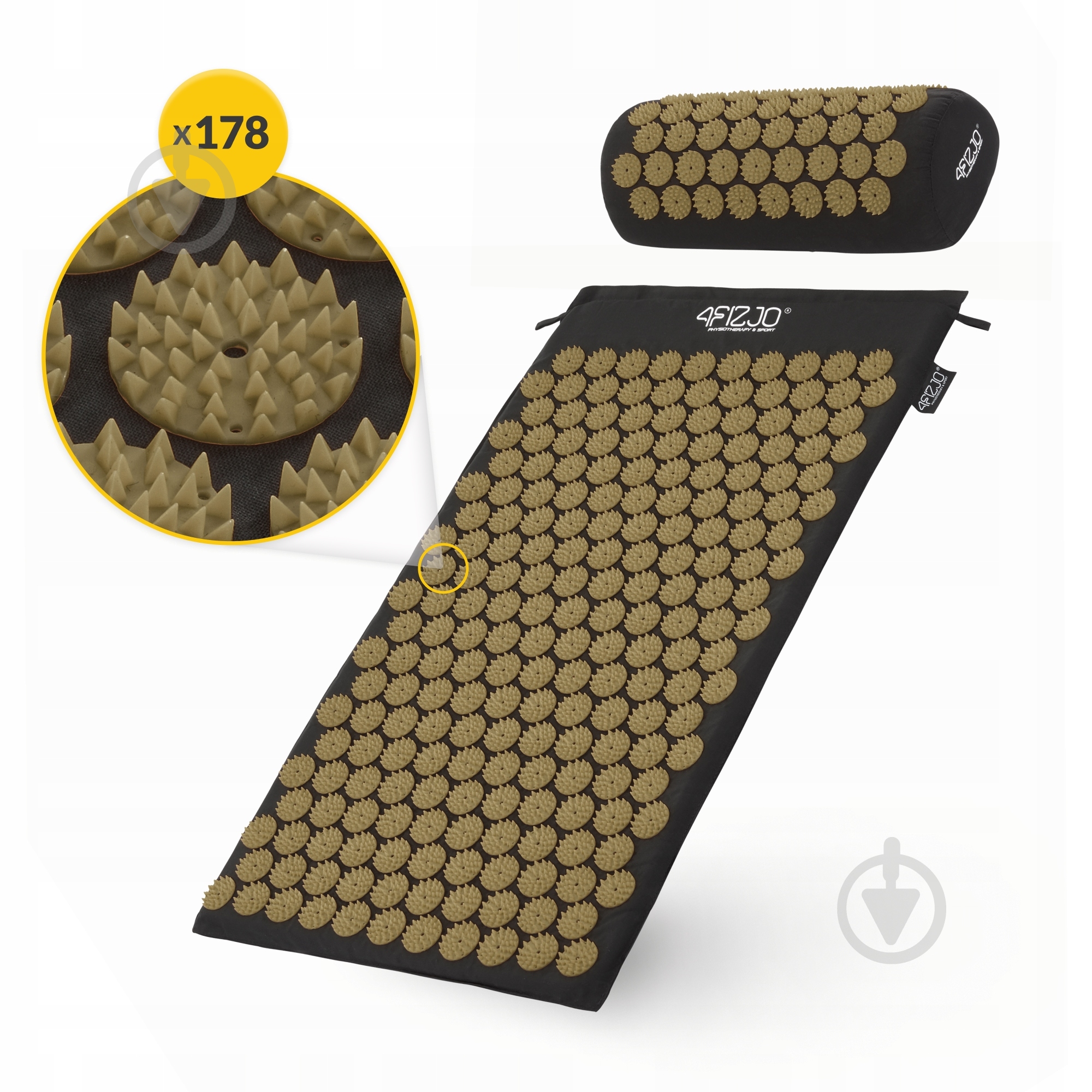 Коврик акупунктурный 4fizjo Classic Mat Аппликатор Кузнецова 4FJ0360 Black/Gold (P-5907739314987) - фото 7