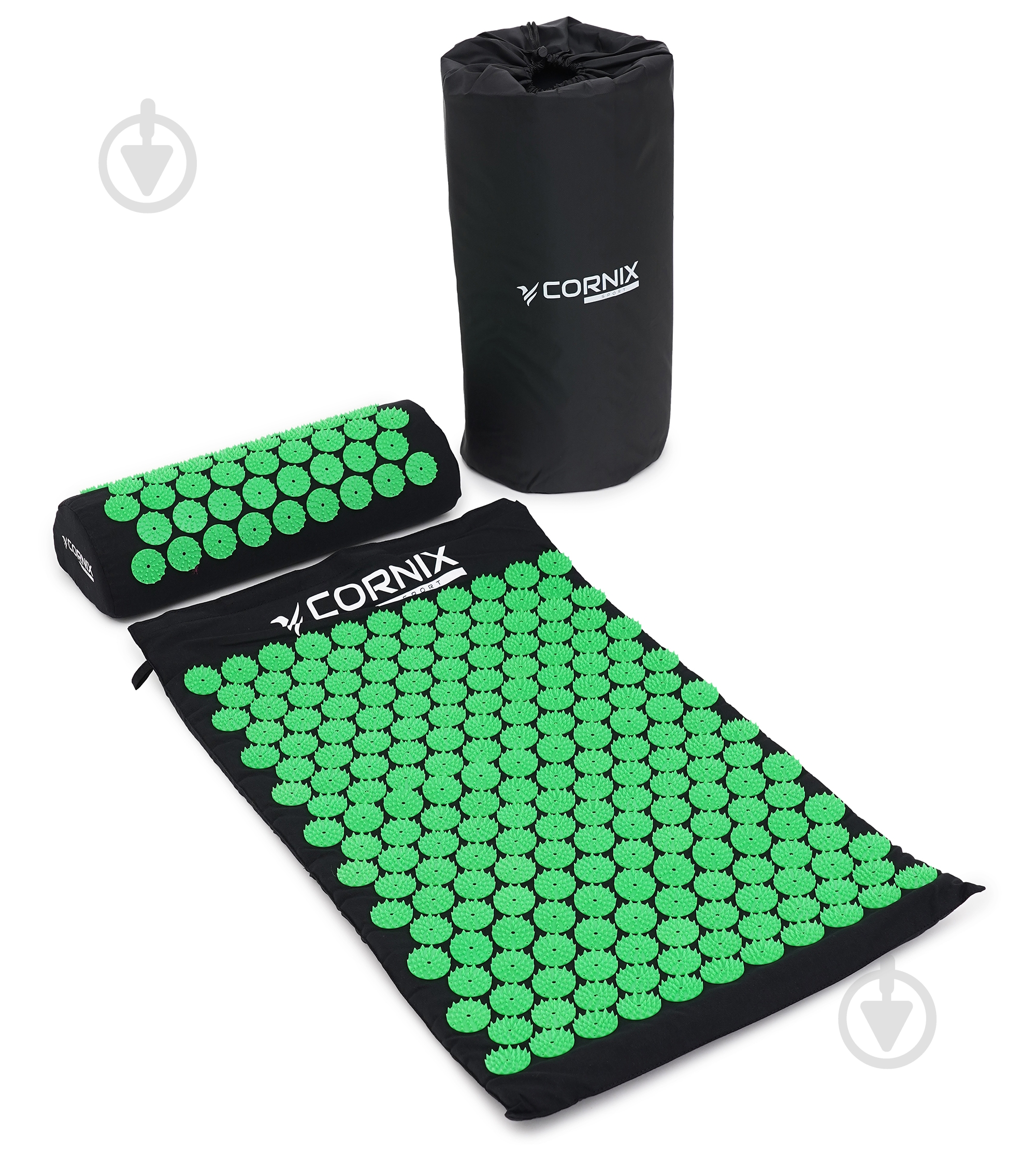 Коврик акупунктурный Cornix Classic Mat Аппликатор Кузнецова XR-0110 Black/Green - фото 1