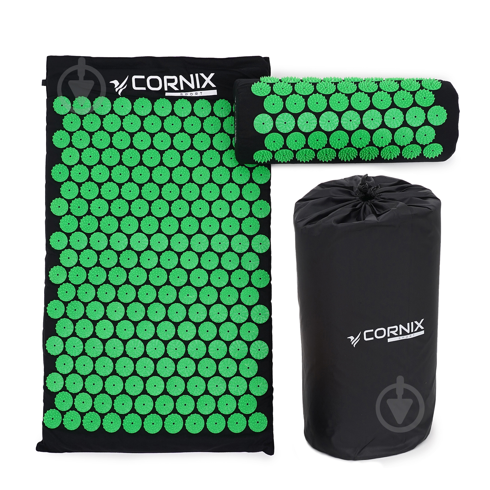 Коврик акупунктурный Cornix Classic Mat Аппликатор Кузнецова XR-0110 Black/Green - фото 4