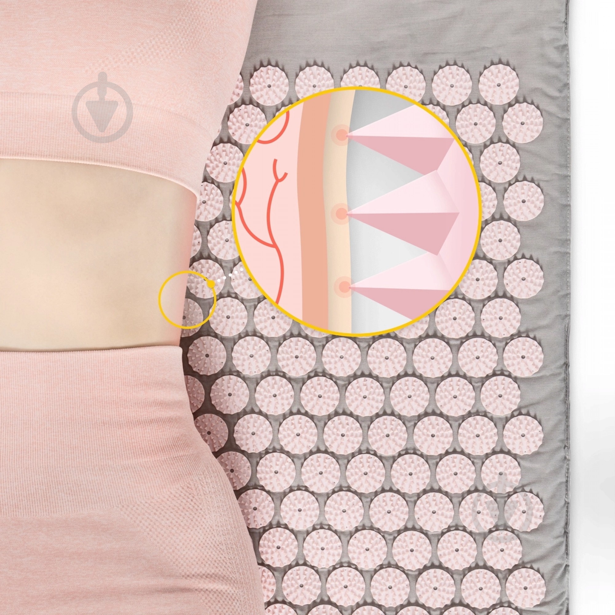Коврик акупунктурный 4fizjo Classic Mat Аппликатор Кузнецова 4FJ0287 Grey/Pink (P-5907739313287) - фото 8