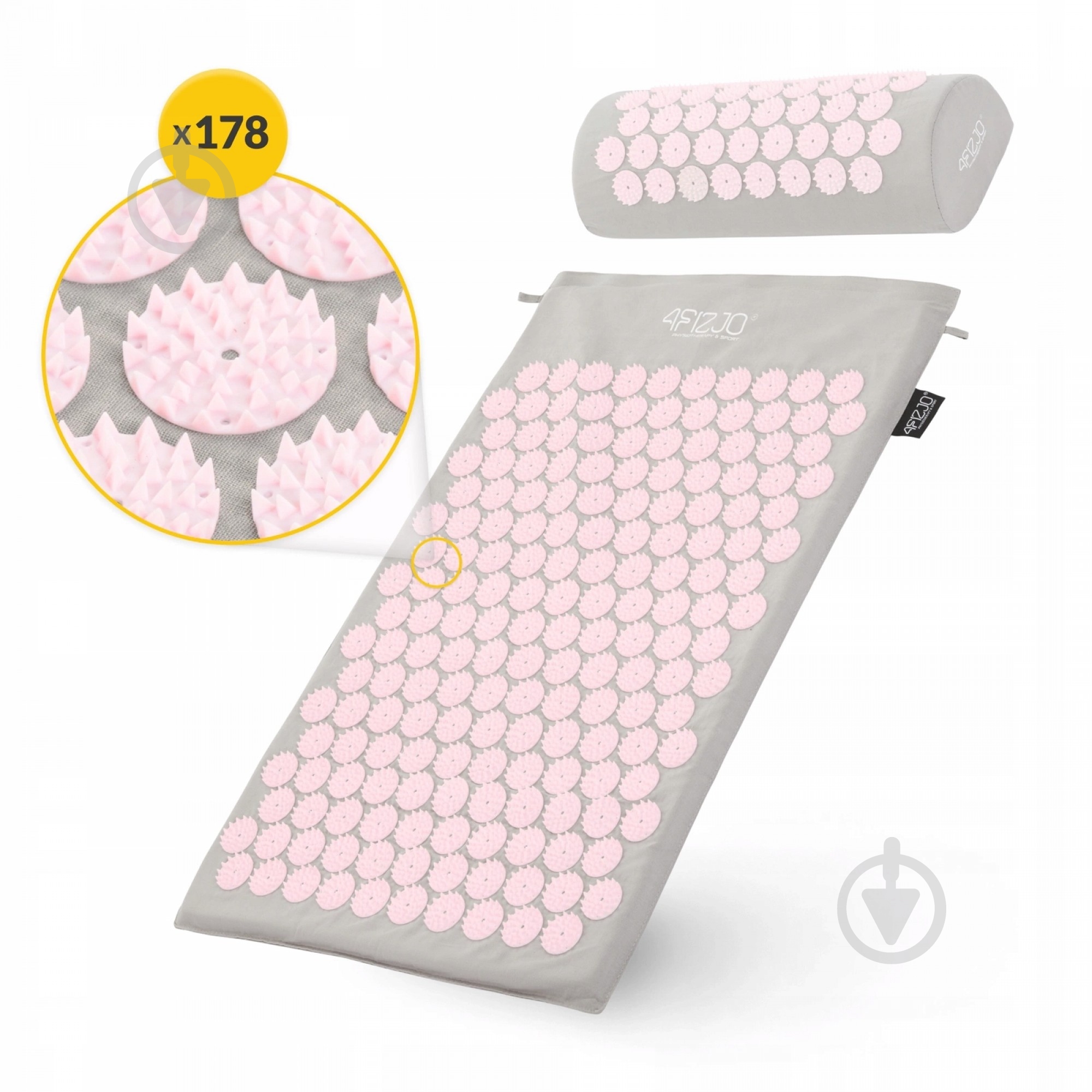 Коврик акупунктурный 4fizjo Classic Mat Аппликатор Кузнецова 4FJ0287 Grey/Pink (P-5907739313287) - фото 5