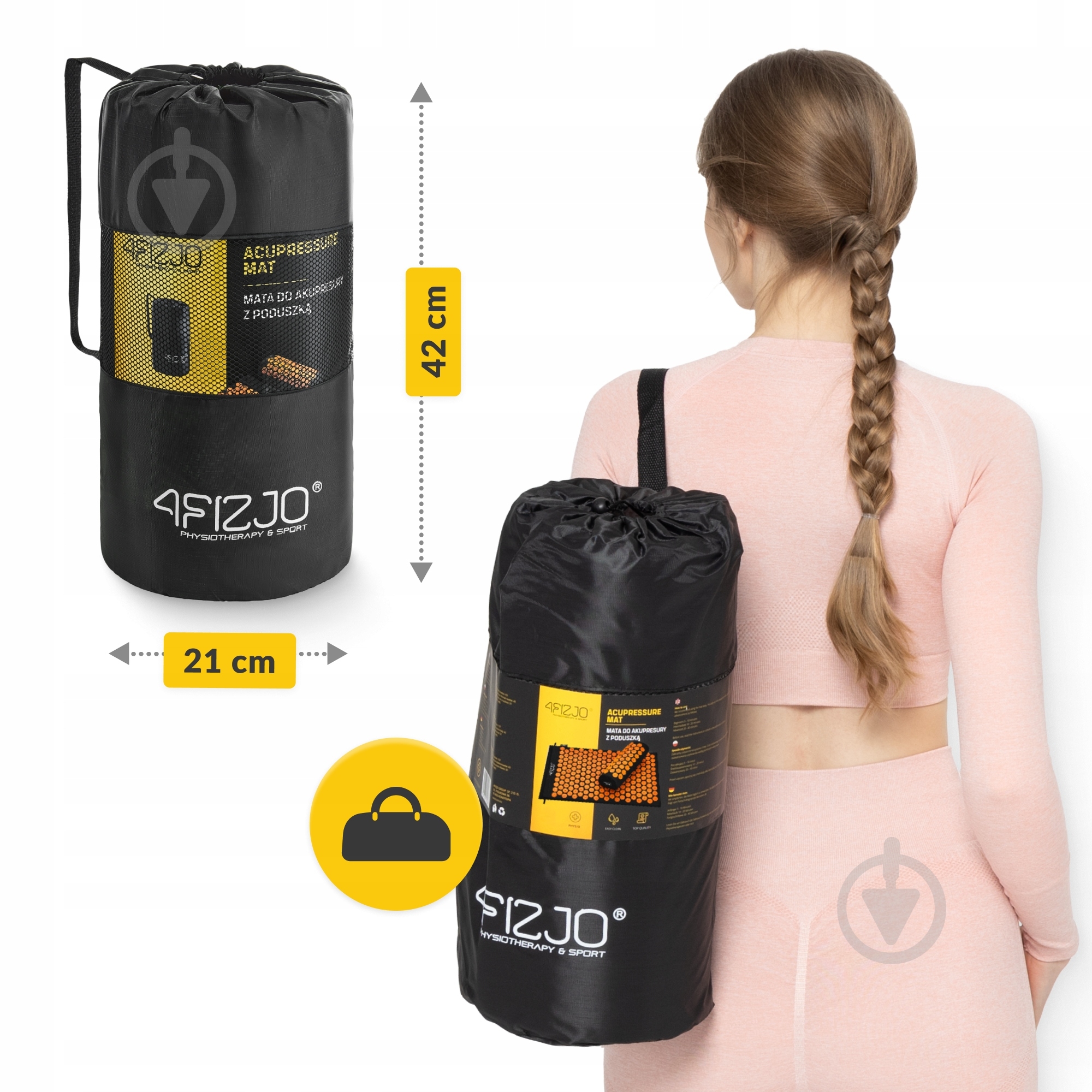 Коврик акупунктурный 4fizjo Classic Mat Аппликатор Кузнецова 4FJ0042 Black/Orange (P-5907222931752) - фото 6