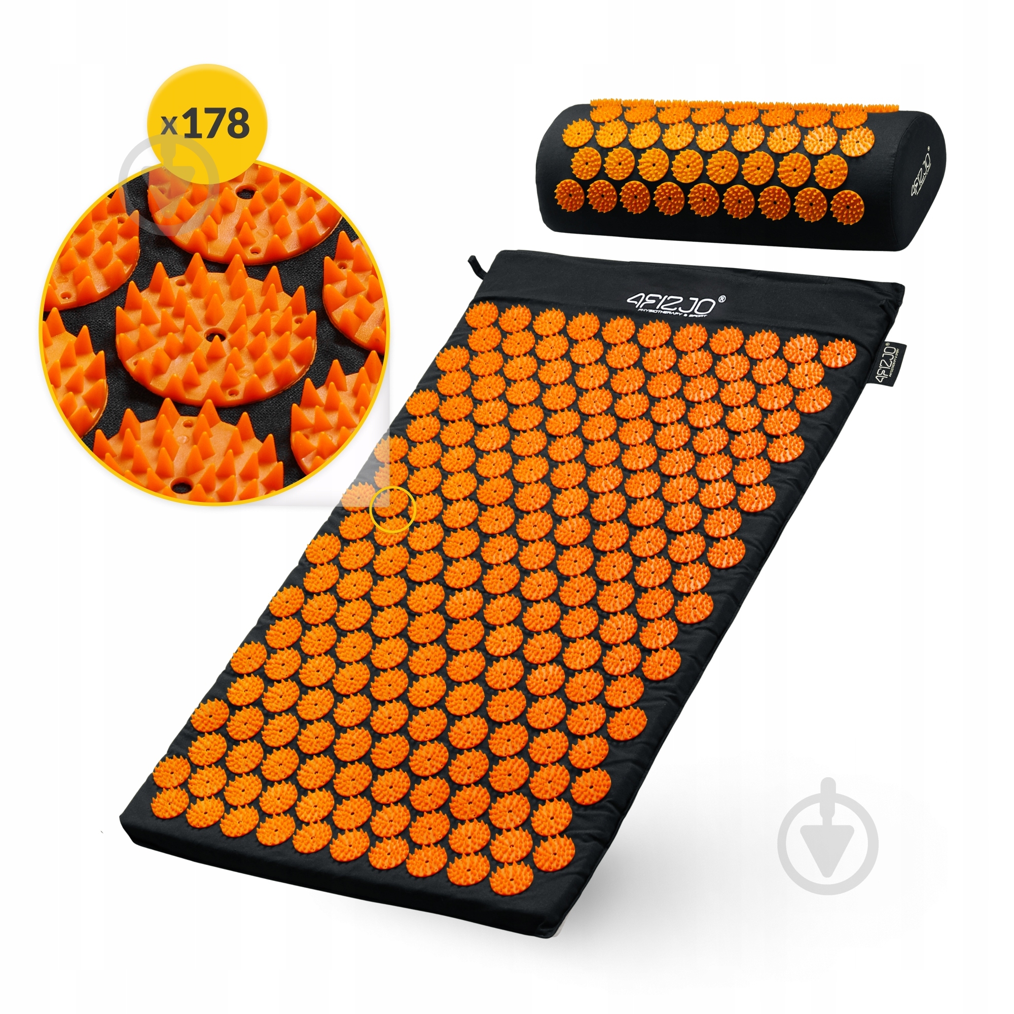 Коврик акупунктурный 4fizjo Classic Mat Аппликатор Кузнецова 4FJ0042 Black/Orange (P-5907222931752) - фото 8