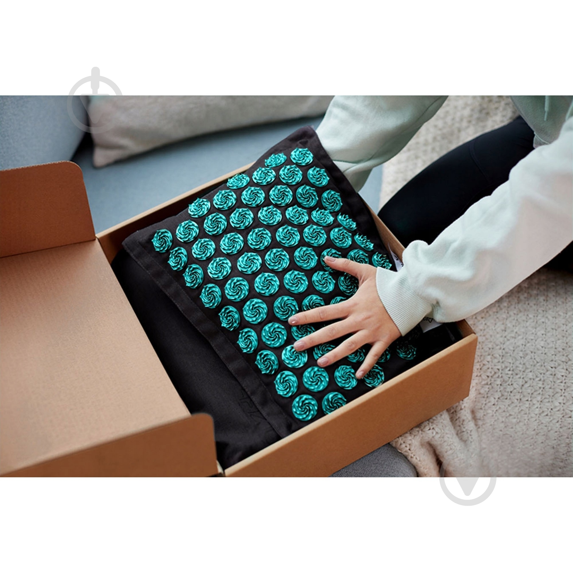 Коврик акупунктурный 4fizjo с подушкой Eco Mat XL Аппликатор Кузнецова 4FJ0514 Black/Blue (P-5907739317452) - фото 4