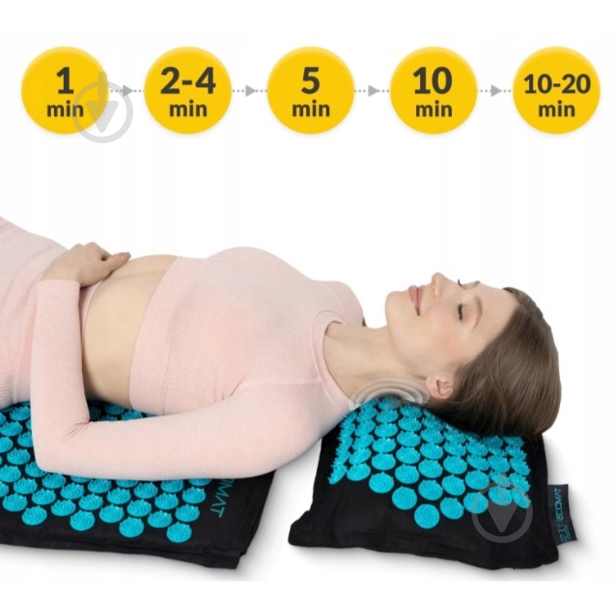 Коврик акупунктурный 4fizjo с подушкой Eco Mat XL Аппликатор Кузнецова 4FJ0514 Black/Blue (P-5907739317452) - фото 8