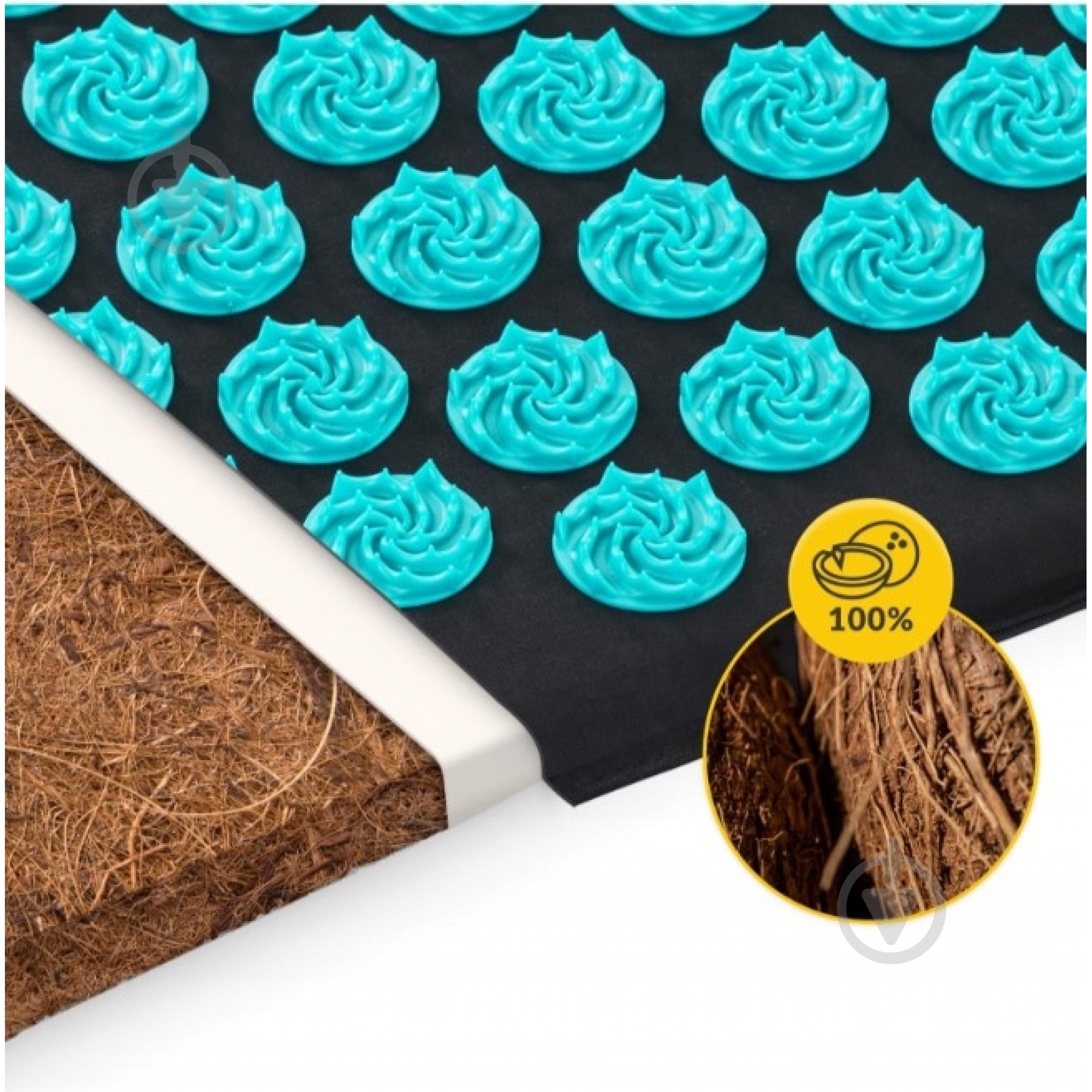 Коврик акупунктурный 4fizjo с подушкой Eco Mat XL Аппликатор Кузнецова 4FJ0514 Black/Blue (P-5907739317452) - фото 10