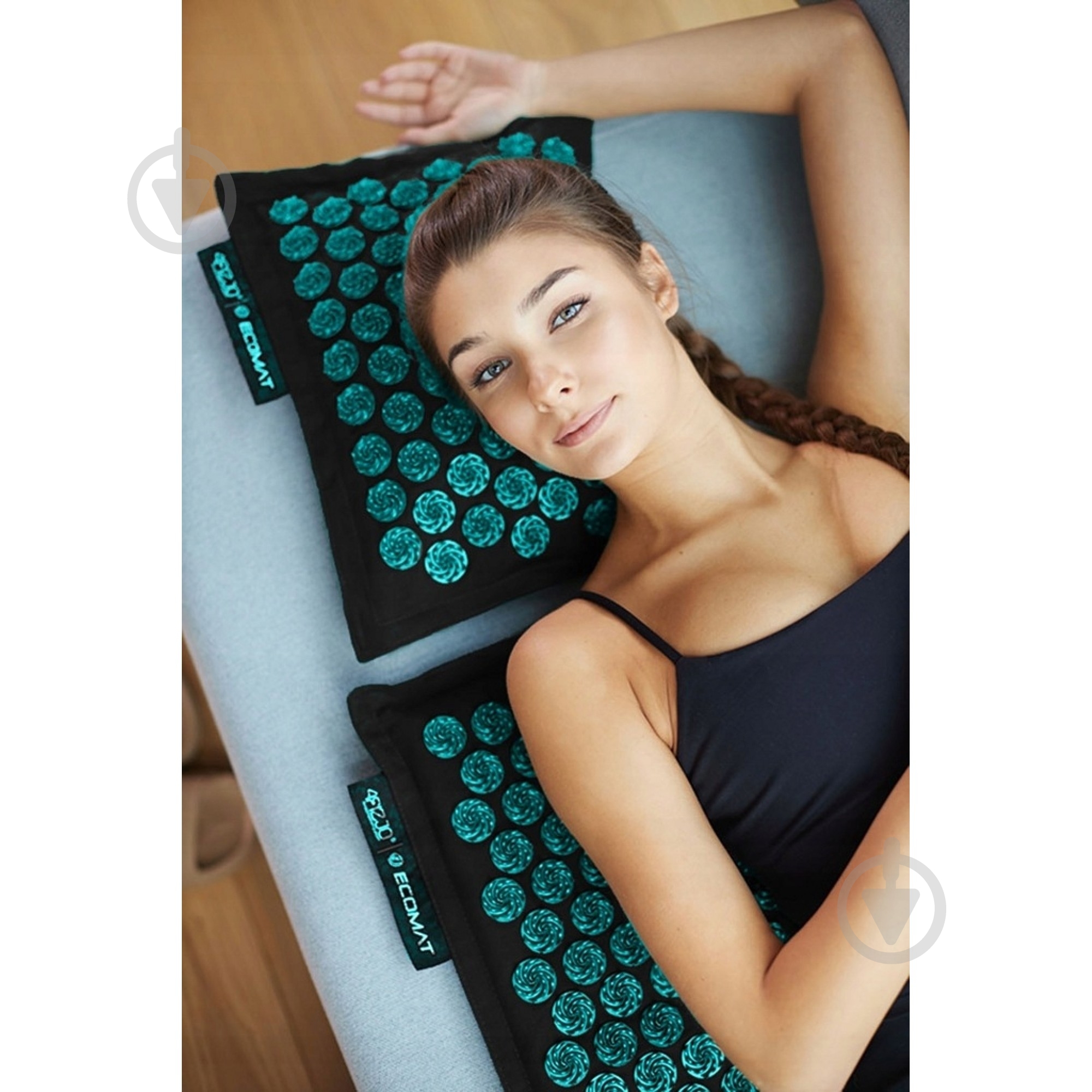 Коврик акупунктурный 4fizjo с подушкой Eco Mat XL Аппликатор Кузнецова 4FJ0514 Black/Blue (P-5907739317452) - фото 9