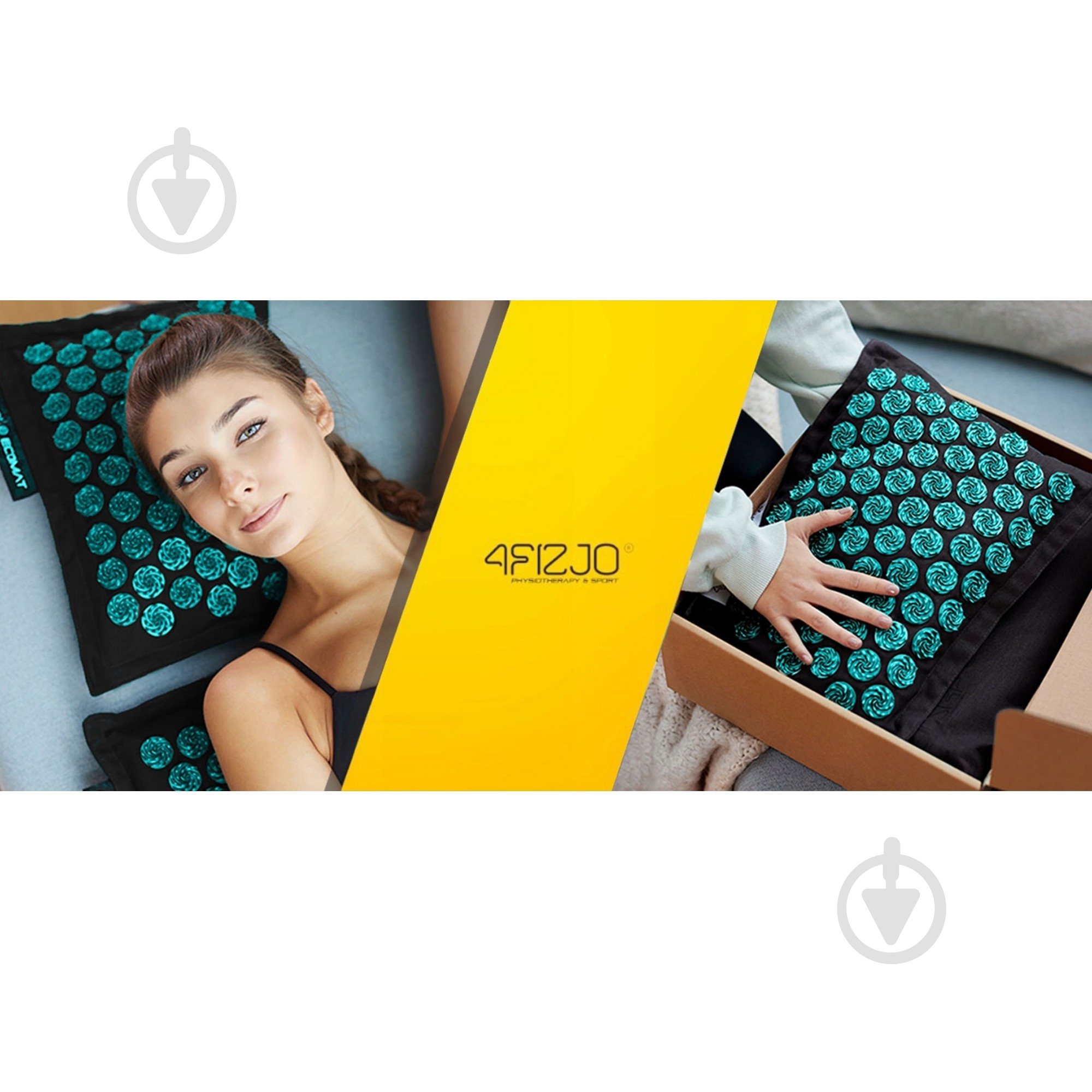 Коврик акупунктурный 4fizjo с подушкой Eco Mat XL Аппликатор Кузнецова 4FJ0514 Black/Blue (P-5907739317452) - фото 14