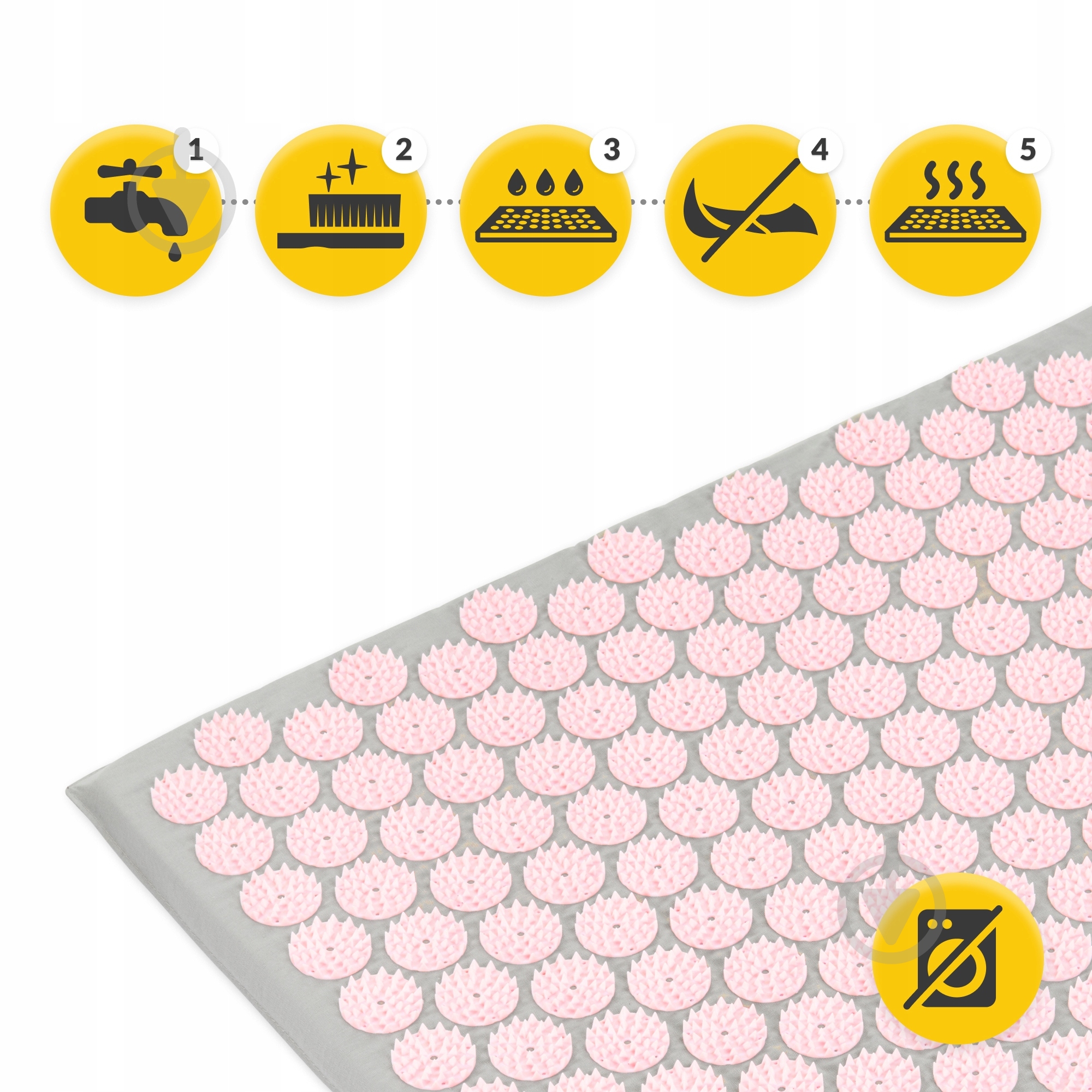 Коврик акупунктурный 4fizjo с подушкой Eco Mat XL Аппликатор Кузнецова 4FJ0515 Grey/Pink (P-5907739313607) - фото 4