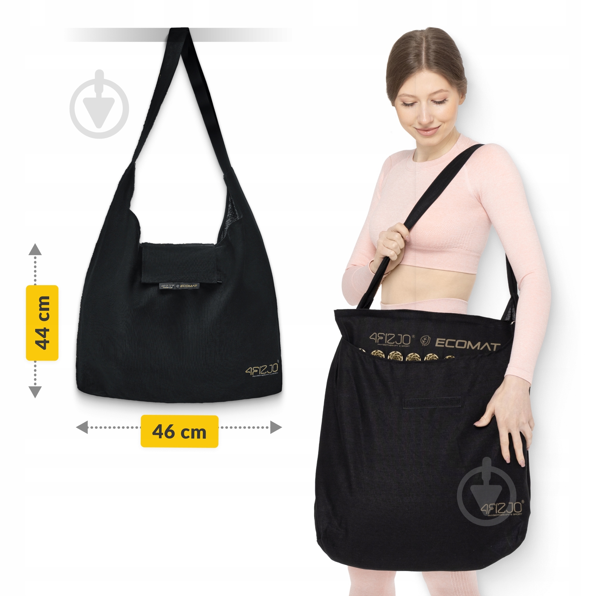 Коврик акупунктурный 4fizjo с подушкой Eco Mat Аппликатор Кузнецова 4FJ0179 Black/Gold (P-5907739311566) - фото 3