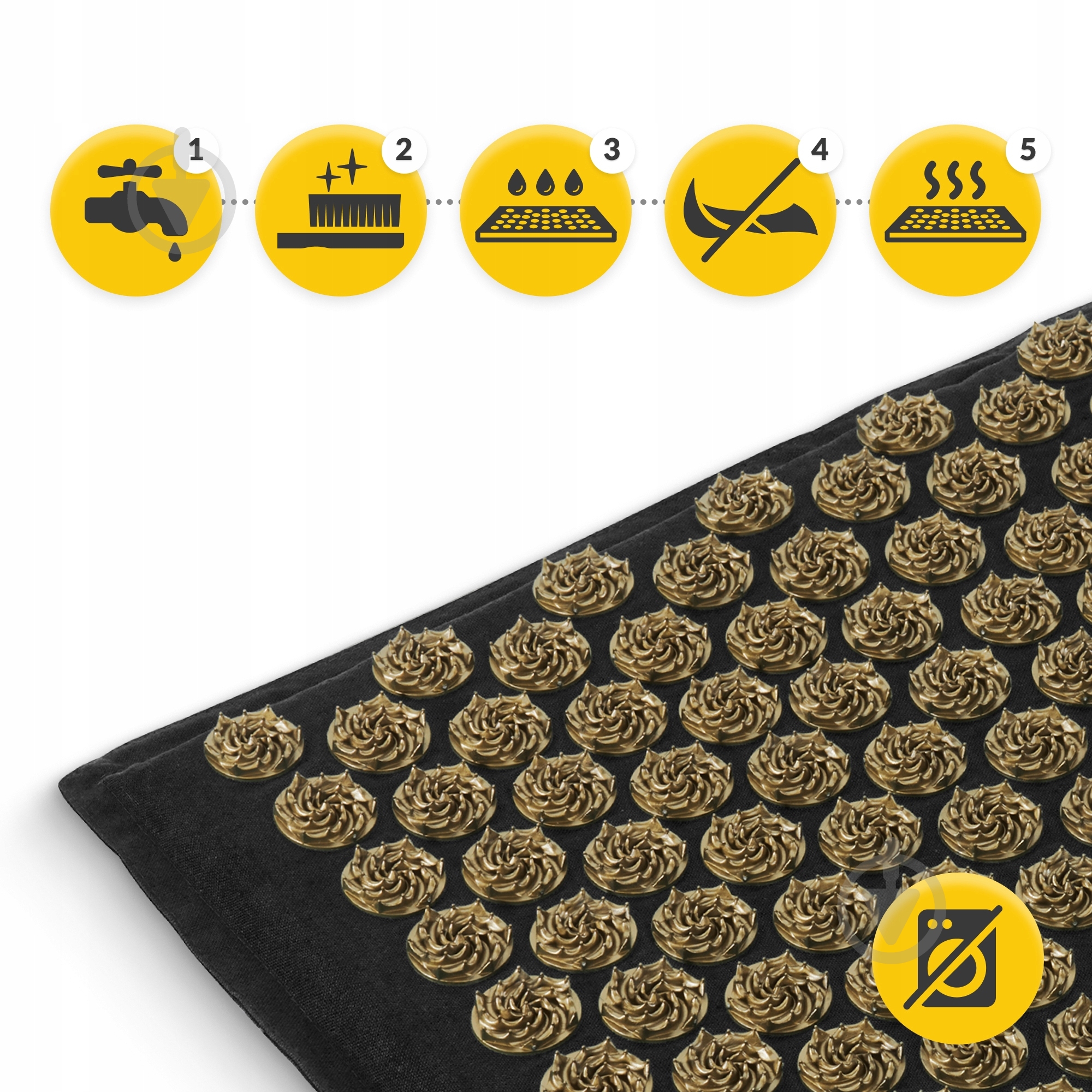Коврик акупунктурный 4fizjo с подушкой Eco Mat Аппликатор Кузнецова 4FJ0179 Black/Gold (P-5907739311566) - фото 13