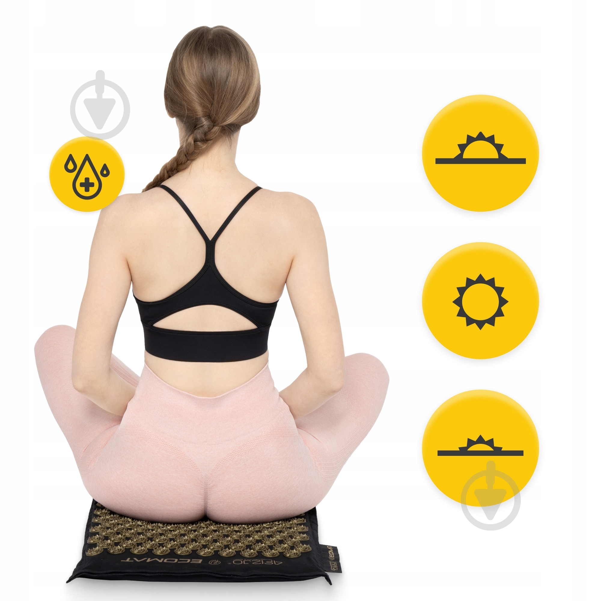 Коврик акупунктурный 4fizjo с подушкой Eco Mat Аппликатор Кузнецова 4FJ0179 Black/Gold (P-5907739311566) - фото 14
