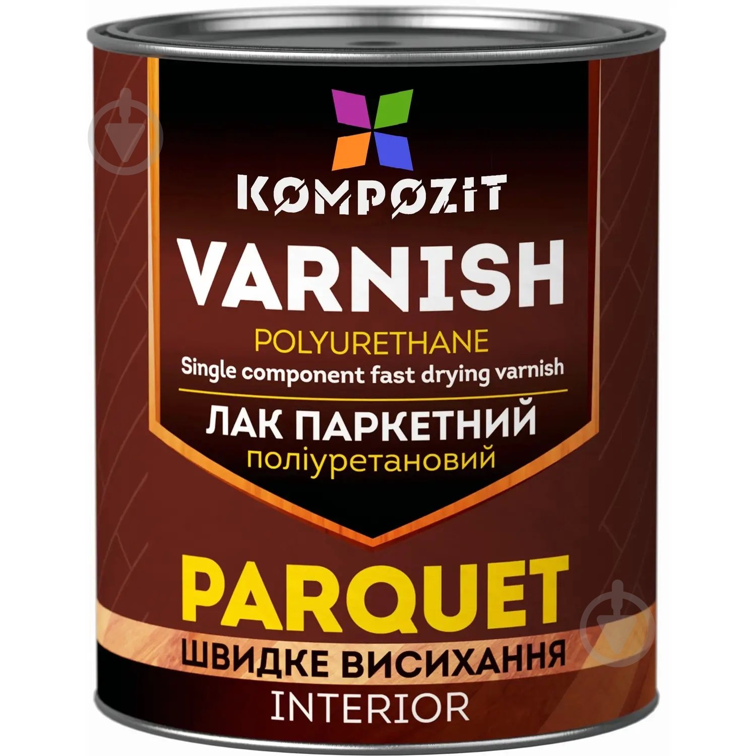 Лак паркетный полиуретановый Kompozit шелковистый мат 0,7 л - фото 1