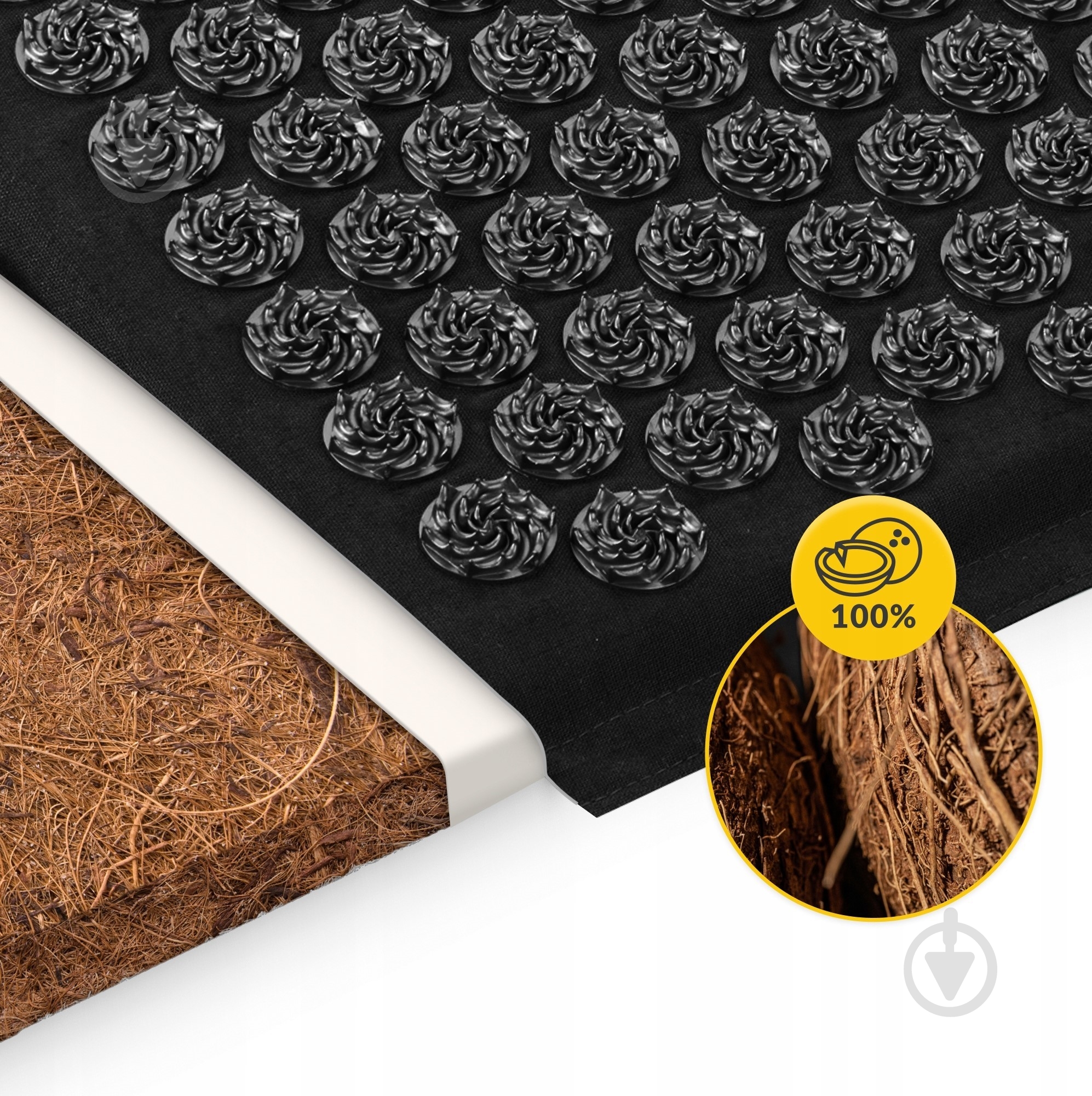 Коврик акупунктурный 4fizjo с подушкой Eco Mat Аппликатор Кузнецова 4FJ0208 Black/Black (P-5907739312563) - фото 11