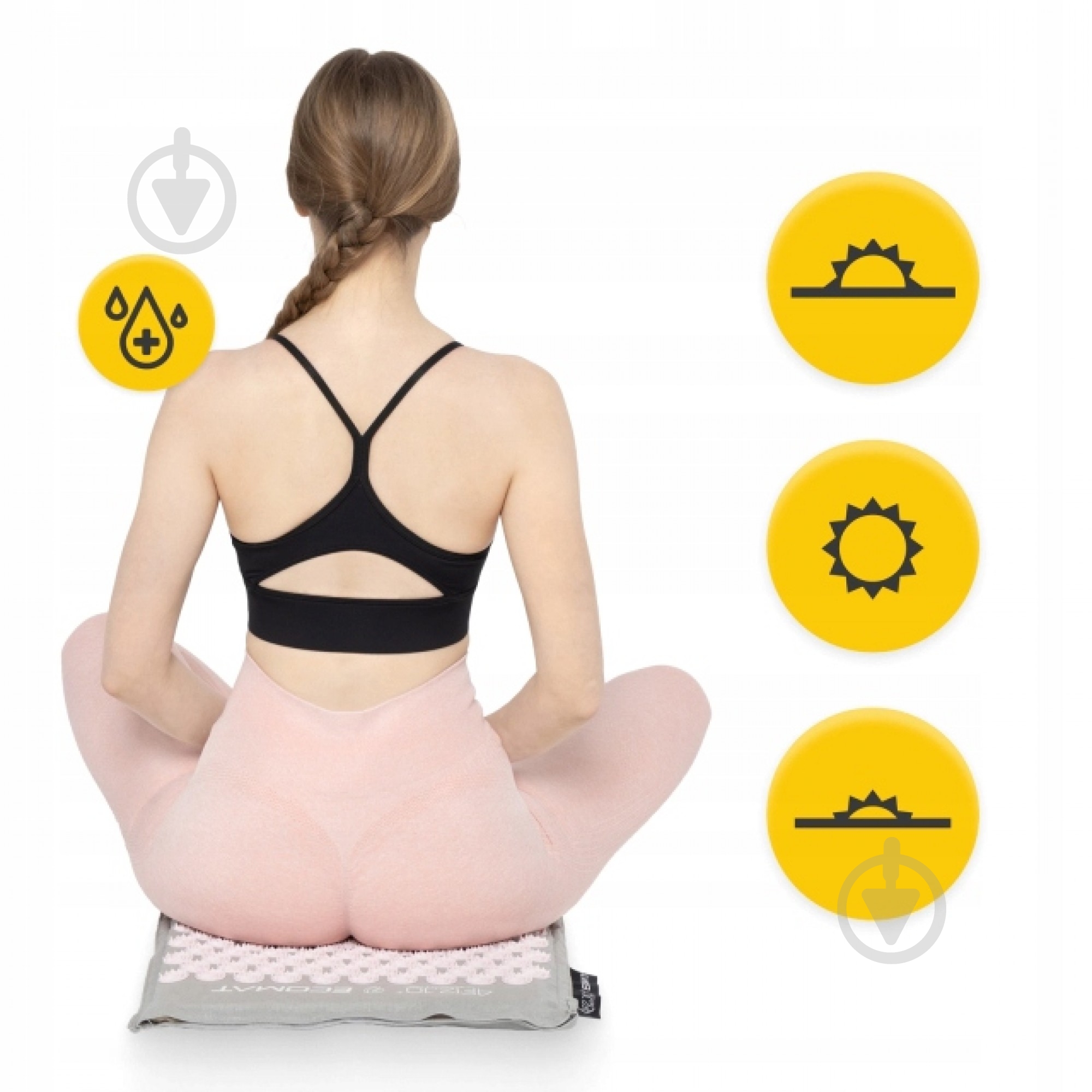 Коврик акупунктурный 4fizjo с подушкой Eco Mat Аппликатор Кузнецова 4FJ0228 Grey/Pink (P-5907739312174) - фото 13