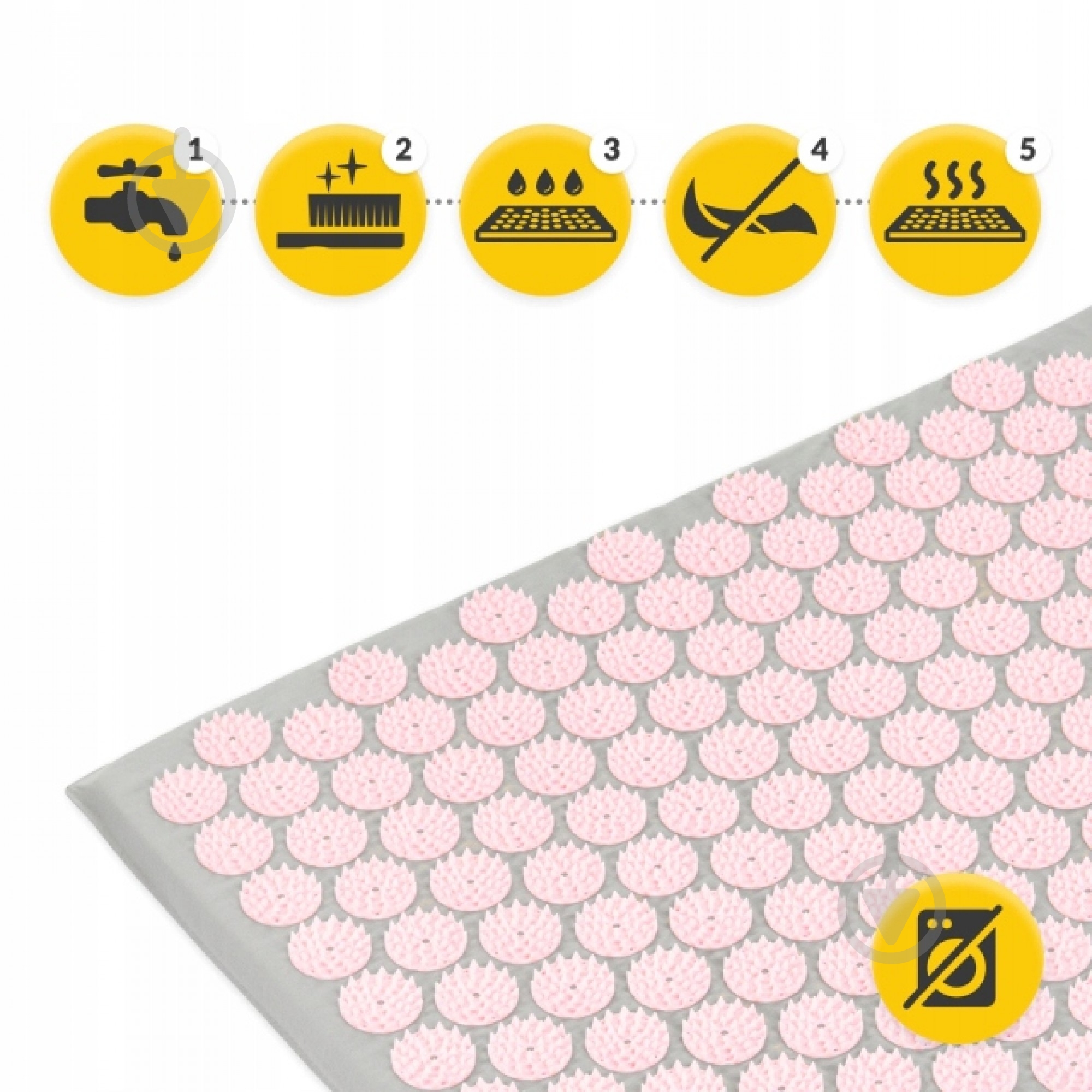 Коврик акупунктурный 4fizjo с подушкой Eco Mat Аппликатор Кузнецова 4FJ0228 Grey/Pink (P-5907739312174) - фото 9