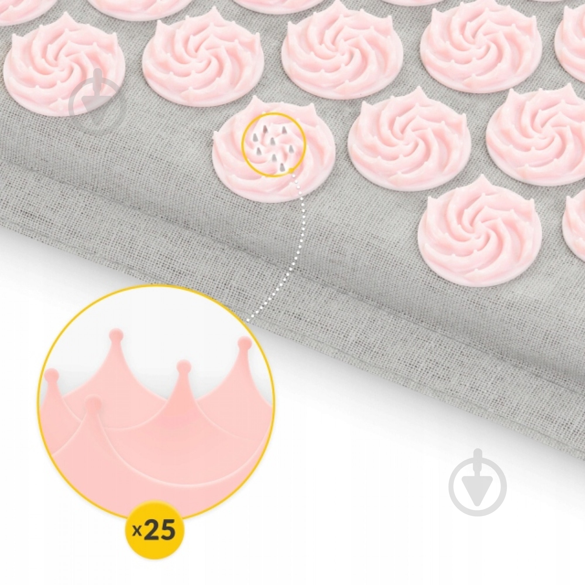 Коврик акупунктурный 4fizjo с подушкой Eco Mat Аппликатор Кузнецова 4FJ0228 Grey/Pink (P-5907739312174) - фото 8