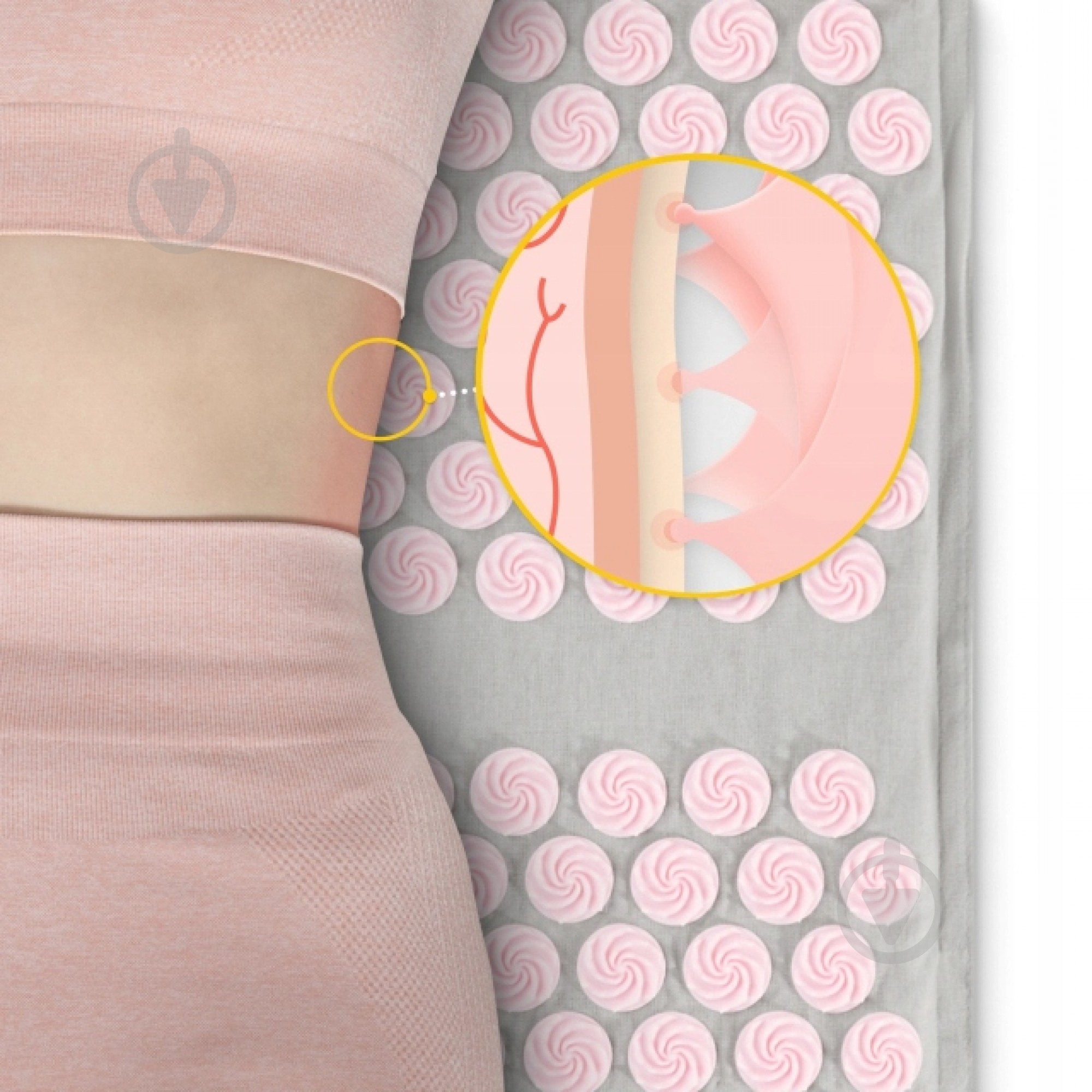 Коврик акупунктурный 4fizjo с подушкой Eco Mat Аппликатор Кузнецова 4FJ0228 Grey/Pink (P-5907739312174) - фото 10