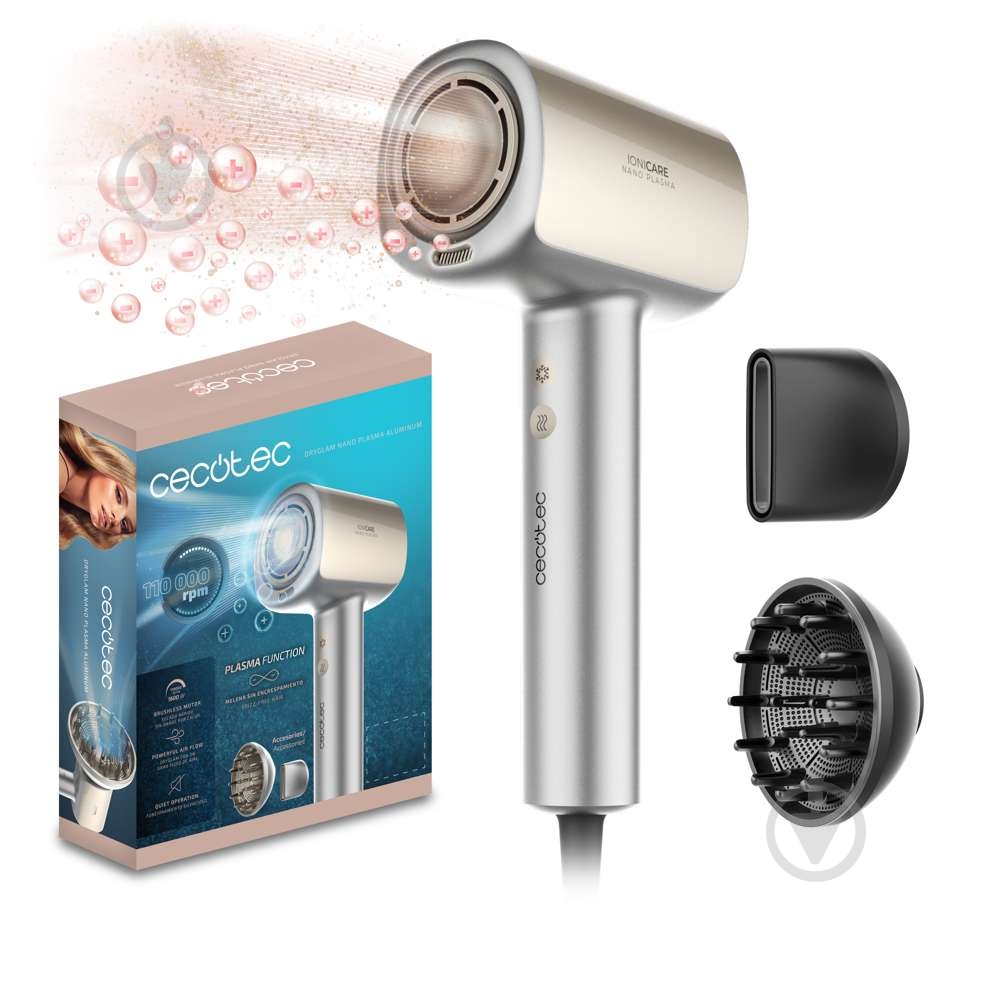 Фен CECOTEC DryGlam Nano Plasma Aluminum - фото 1