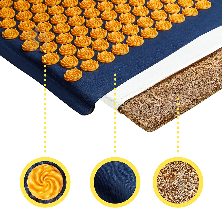 Килимок акупунктурний 4fizjo з подушкою Eco Mat Аплікатор Кузнєцова 4FJ0229 Navy Blue/Orange (P-5907739312143) - фото 6