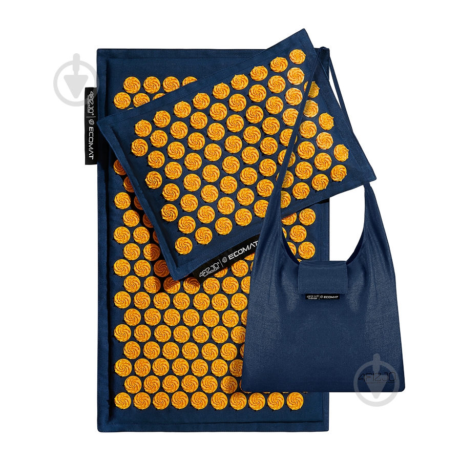 Килимок акупунктурний 4fizjo з подушкою Eco Mat Аплікатор Кузнєцова 4FJ0229 Navy Blue/Orange (P-5907739312143) - фото 3