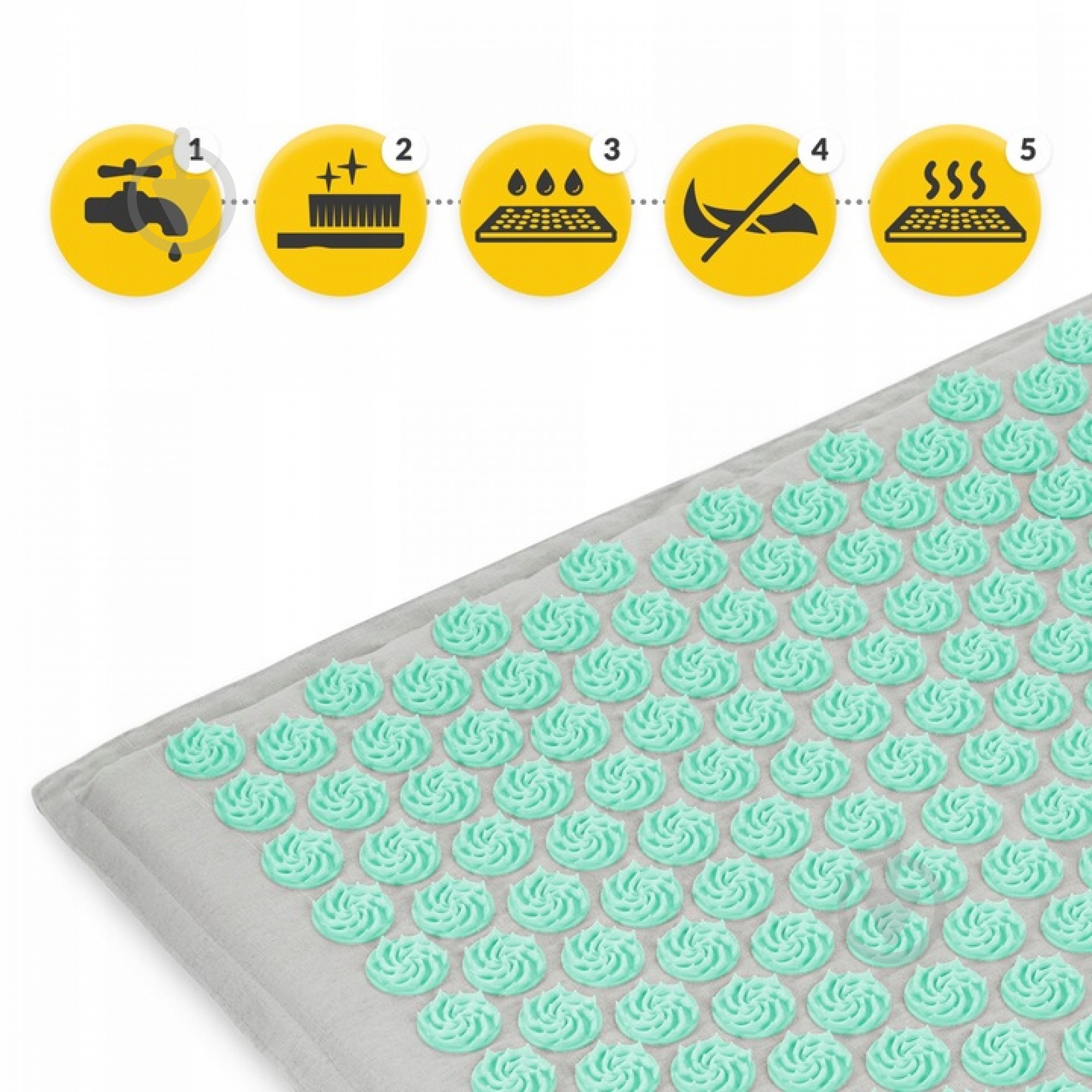 Коврик акупунктурный 4fizjo с подушкой Eco Mat Аппликатор Кузнецова 4FJ0230 Grey/Mint (P-5907739312181) - фото 12