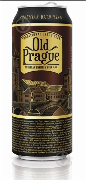 Пиво Old Prague Bohemian Dark Lager ж/б 0,5 л - фото 1