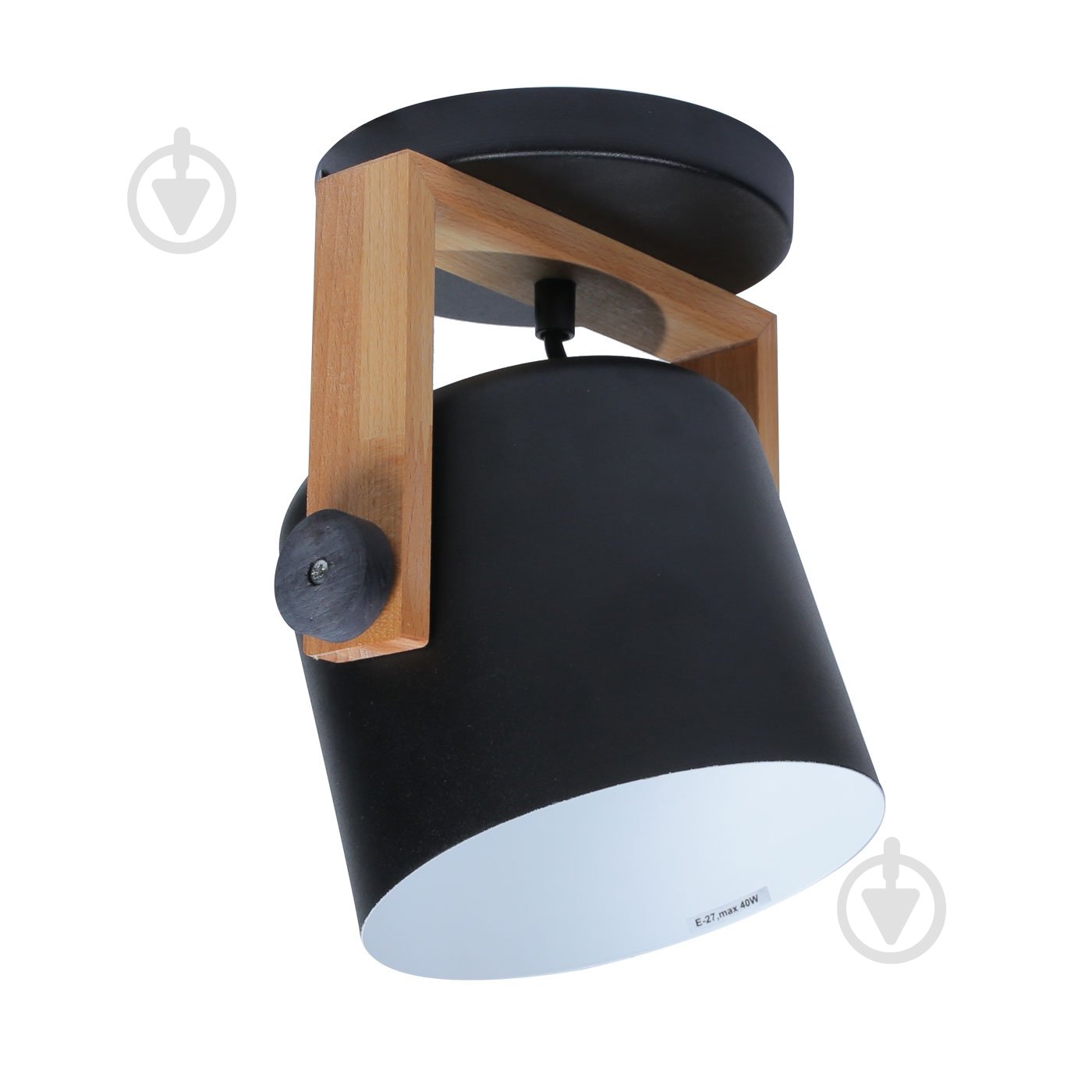 Бра LIGHT SET KONVALIA WLC 160 1xE27 чорний/дерево - фото 1