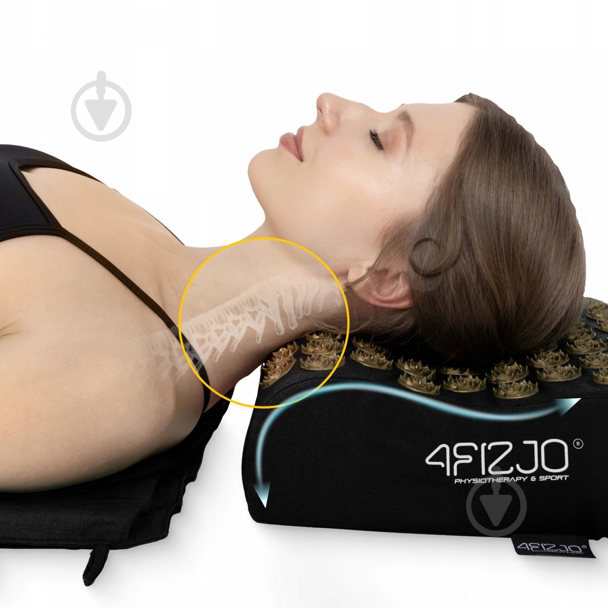 Коврик акупунктурный 4fizjo с подушкой Ergo Mat Аппликатор Кузнецова 4FJ0381 Black/Gold (P-5907739313881) - фото 3