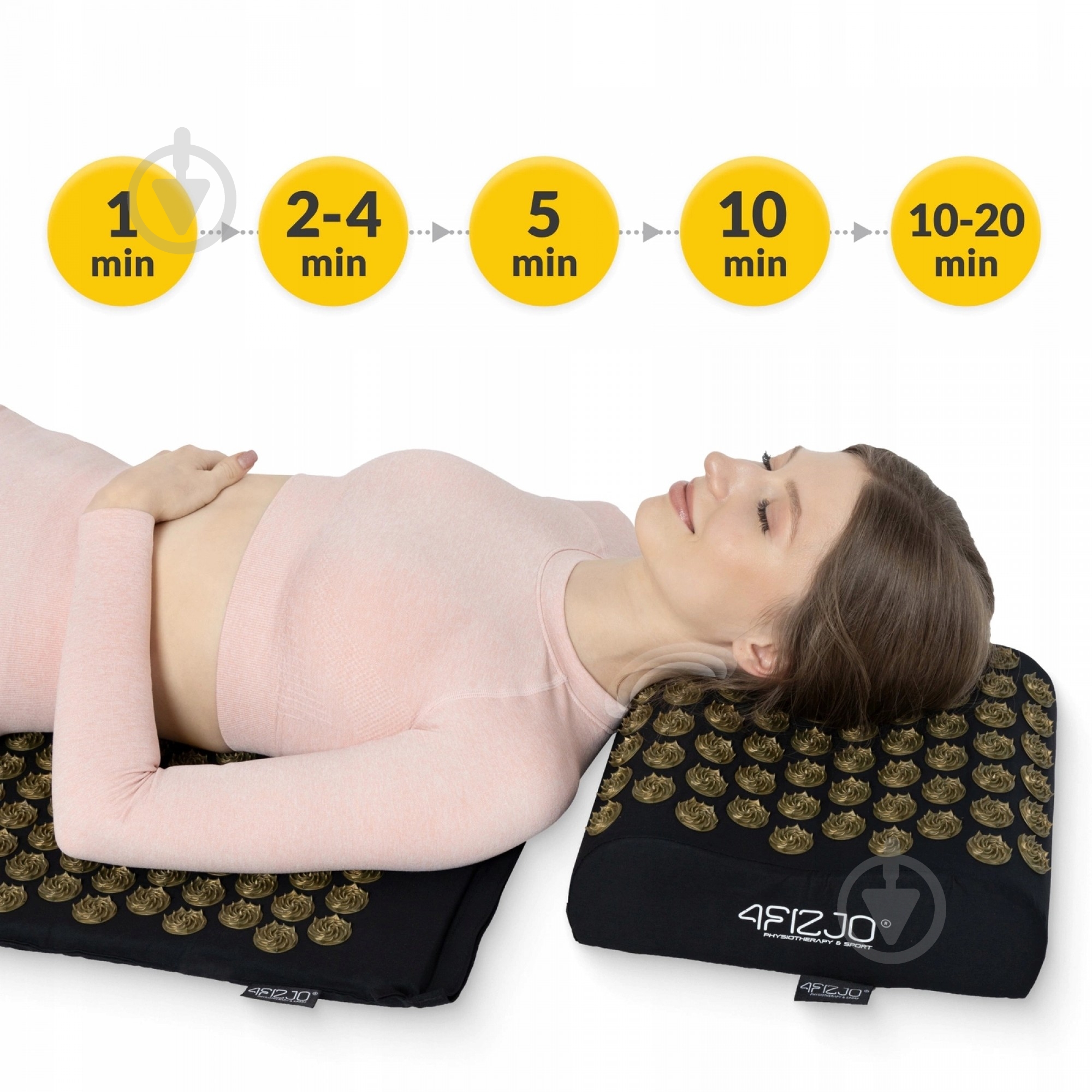 Коврик акупунктурный 4fizjo с подушкой Ergo Mat Аппликатор Кузнецова 4FJ0381 Black/Gold (P-5907739313881) - фото 11