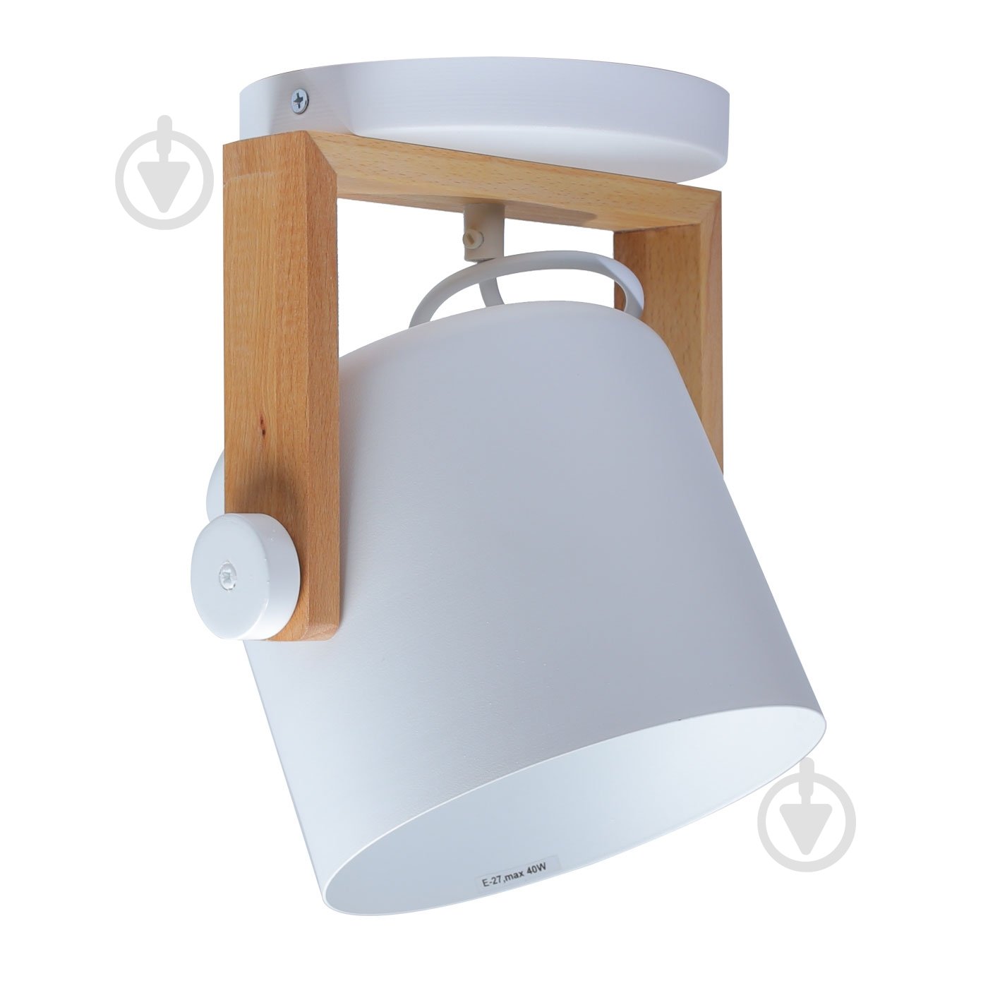 Бра LIGHT SET KONVALIA WLC 160 1xE27 білий/дерево - фото 1