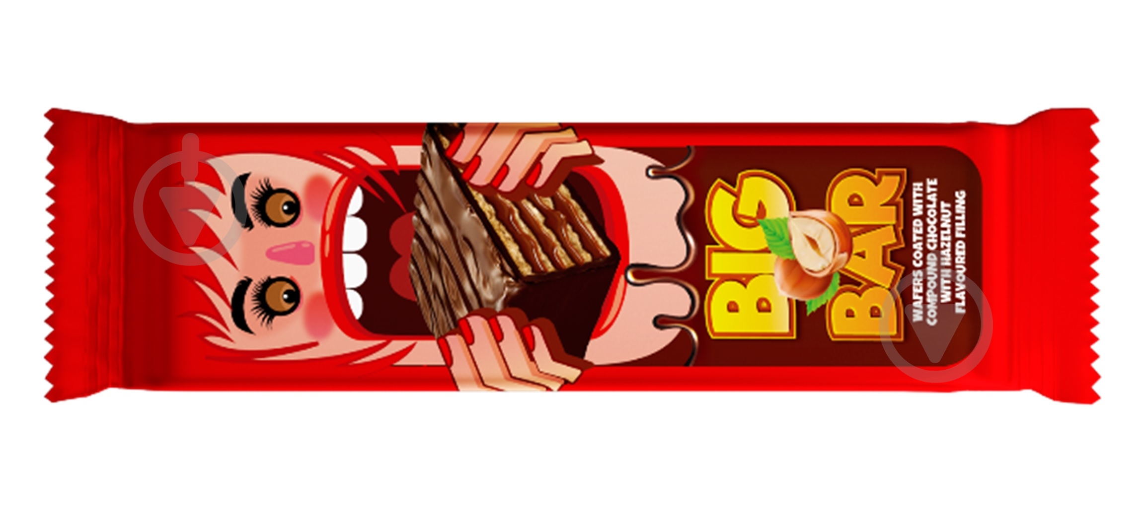Батончик вафельный BIG BAR с ароматом фундука 45 г - фото 1
