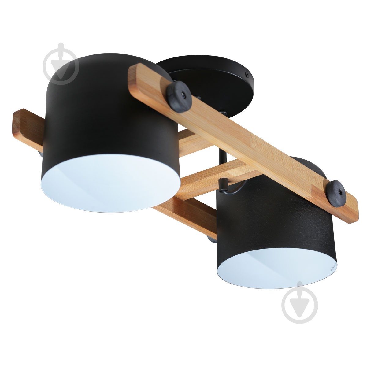 Люстра стельова LIGHT SET KONVALIA CRL160 2xE27 чорний/дерево - фото 3