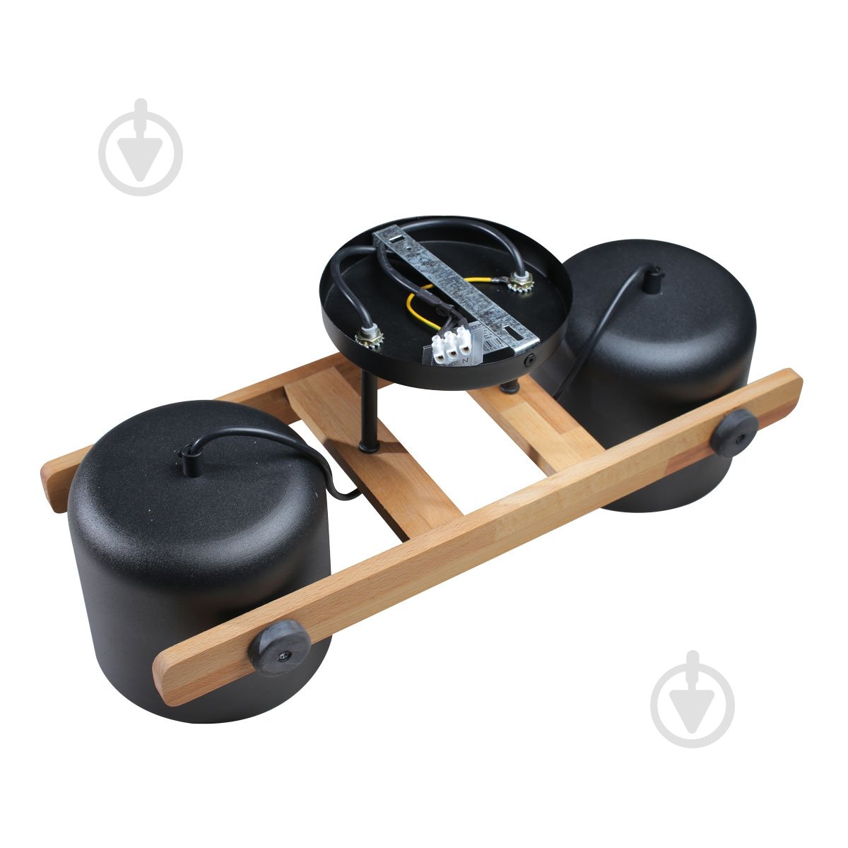 Люстра стельова LIGHT SET KONVALIA CRL160 2xE27 чорний/дерево - фото 4
