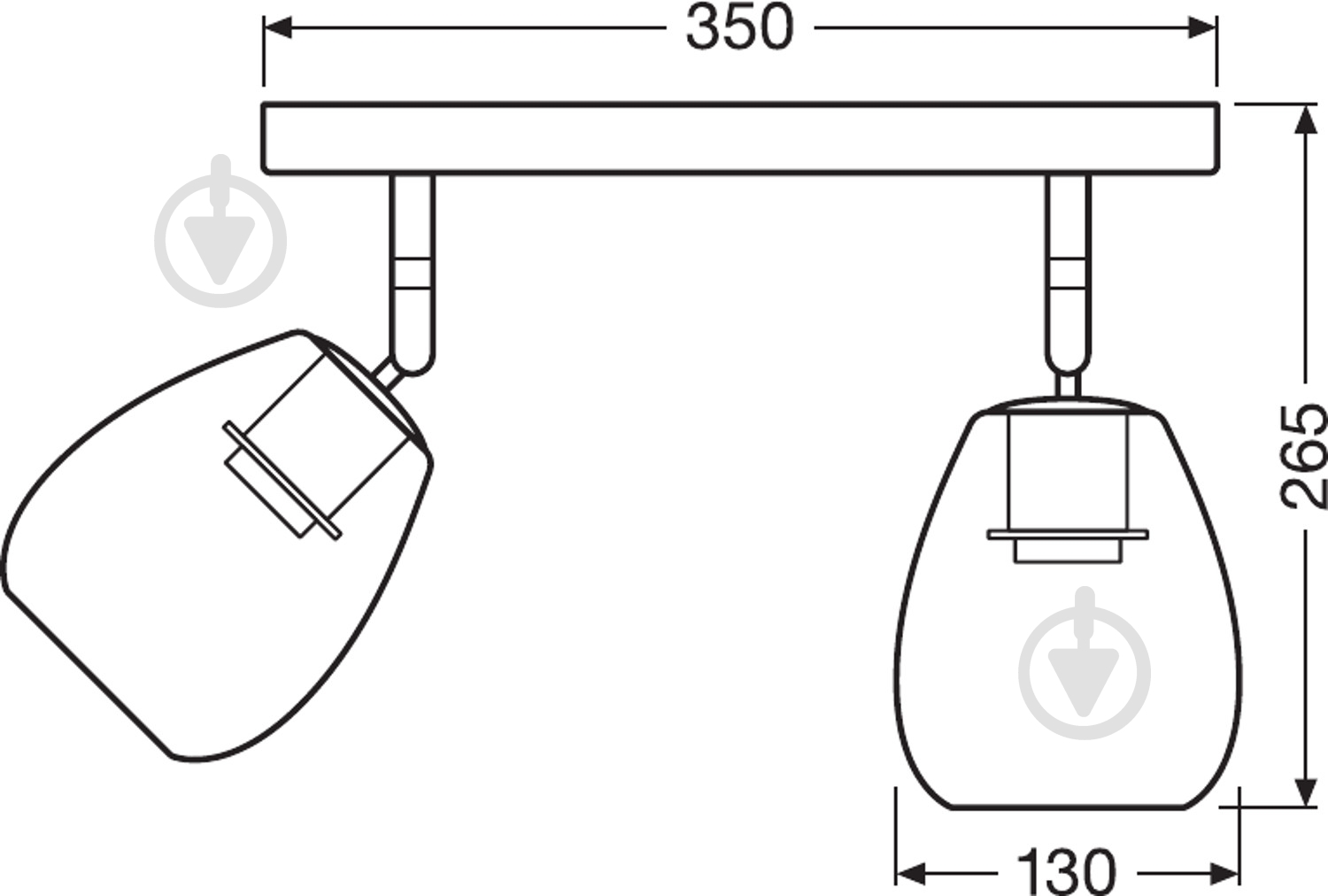 Люстра потолочная Ledvance Vintage Cone Spot 2x40 Вт E27 серый дымчатый - фото 3