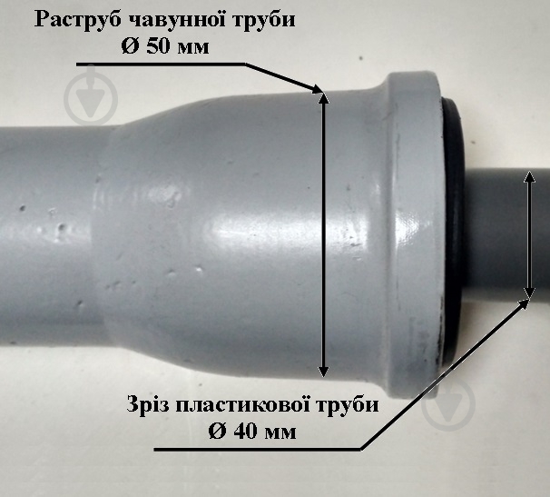 Редукція каналізаційна Water House гумова d72x40 - фото 2
