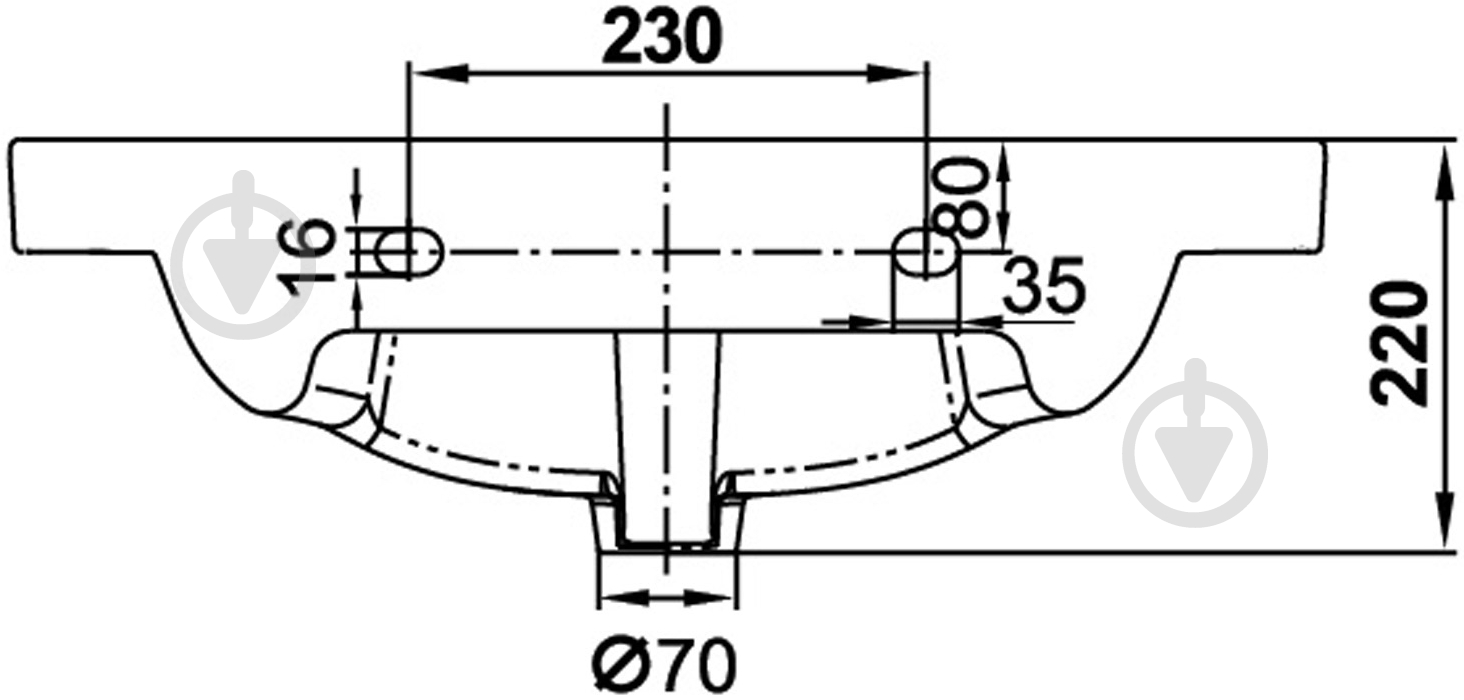 Умывальник Керамин Квадро 70 - фото 6 Умывальник Керамин Квадро 70 - фото 6
